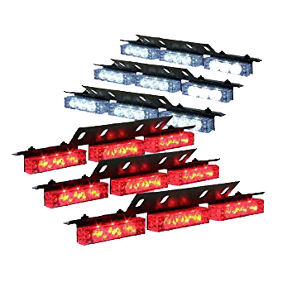 【送料無料】Ranzek 車警告灯　緊急ストロボ点滅灯　三つの点滅モード　54LED高輝度　6PCSセット　赤光..