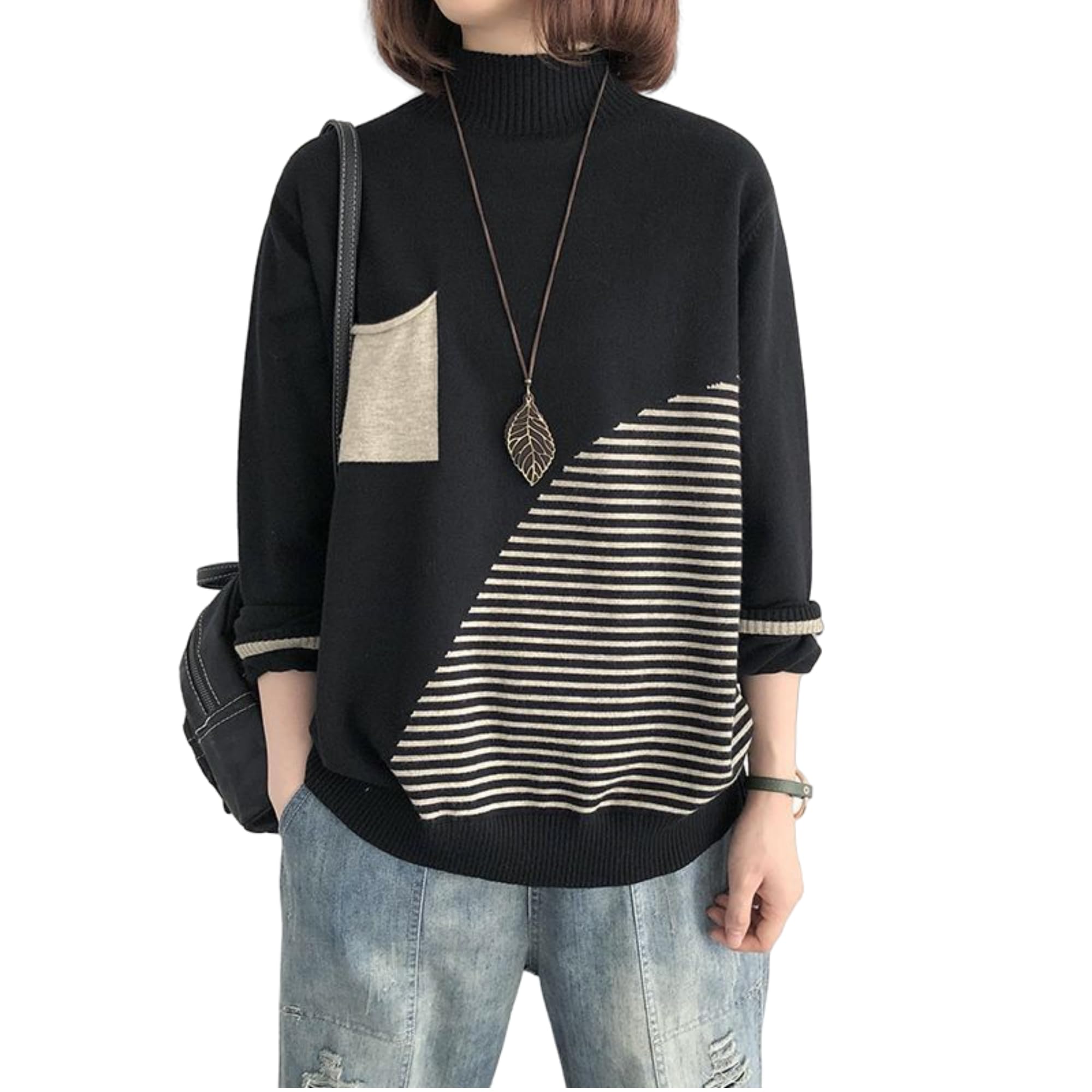 【送料無料】[KOEKOI] セーター ハイネック レディース ニット カットソー タートルネック 無地 トップ..