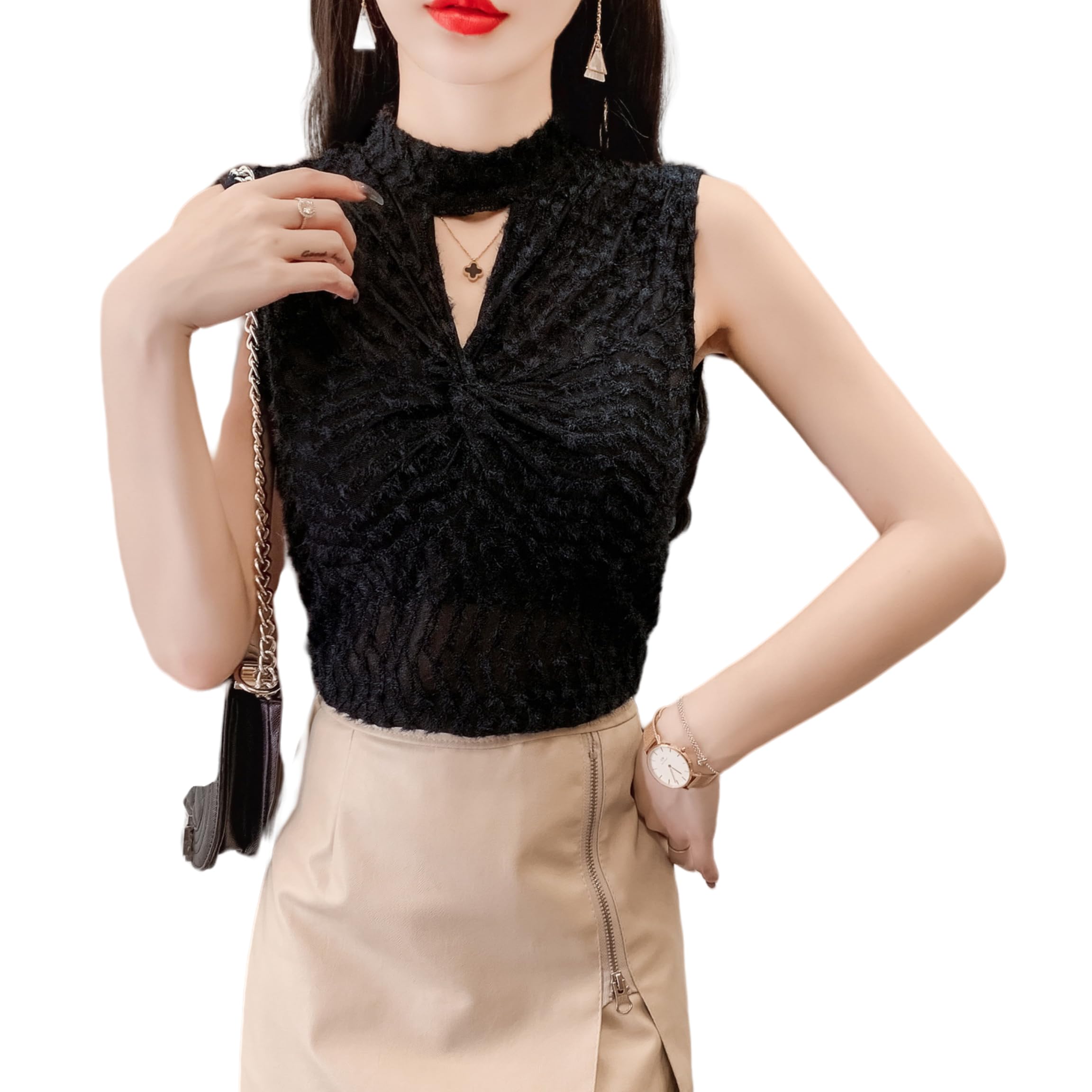 【送料無料】[KOEKOI] ハイネックtシャツ レディース カットソー ハイネックインナー タンク ...