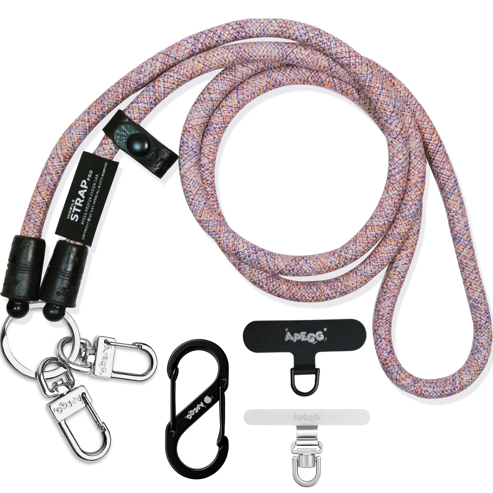 【送料無料】[VPEGGGP] APEGG スマホストラップ 120cm ホルダー2枚・S型カラビナ付]携帯ストラップ 落..