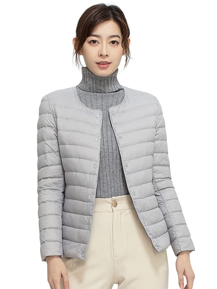 【送料無料】Bvaeocl ダウンジャケット レディース ノーカラー ライトダウン ウルトラライト インナー..