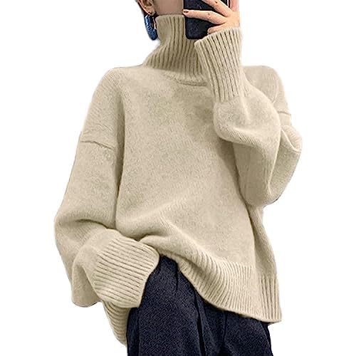 【送料無料】Bvaeocl ニット リブ セーター タートル レディース ハイネック ゆったり 長袖 ...