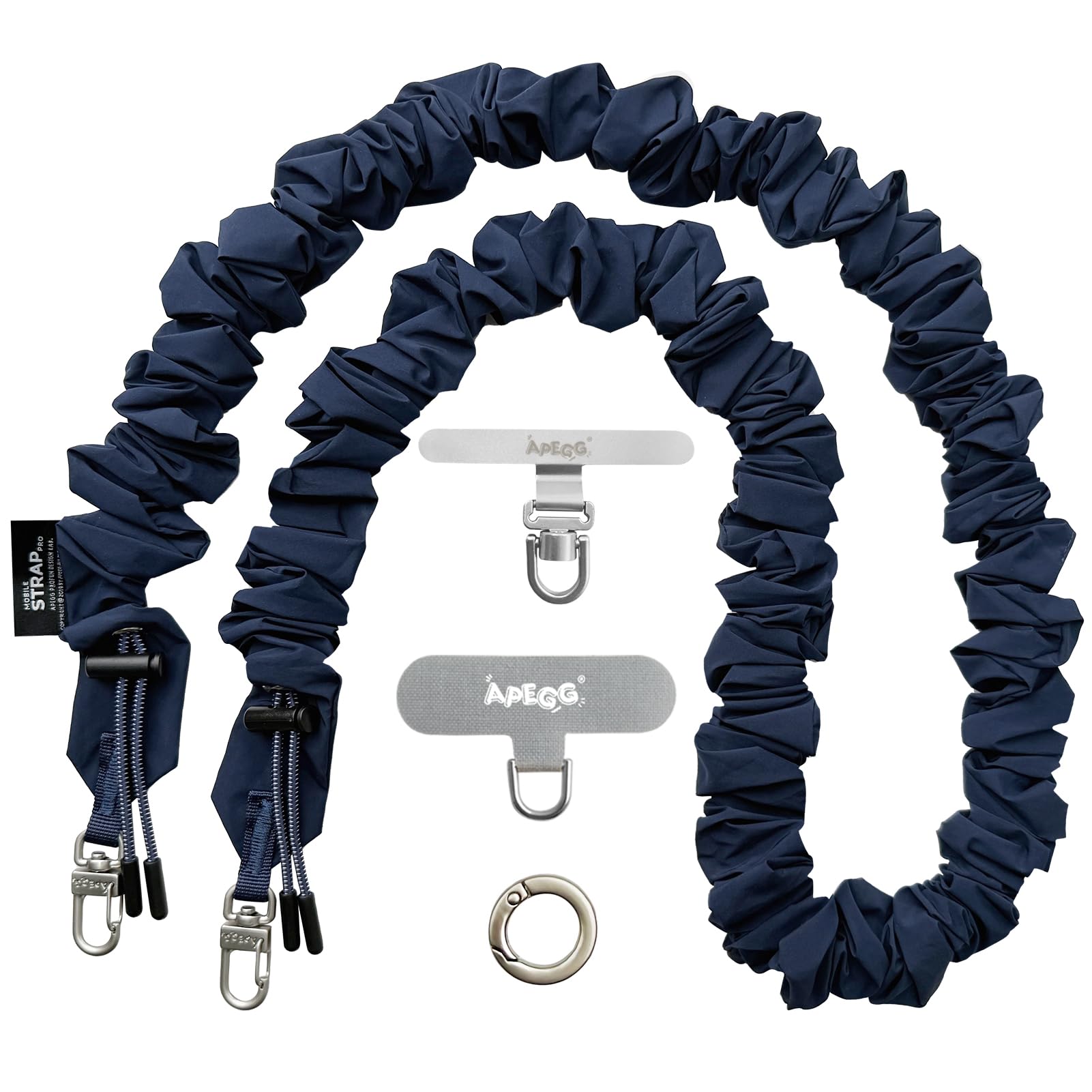 【送料無料】[APEGG] スマホ ショルダーストラップ 360°回転金具付き 長さ調整可能 ドローストリングデ..