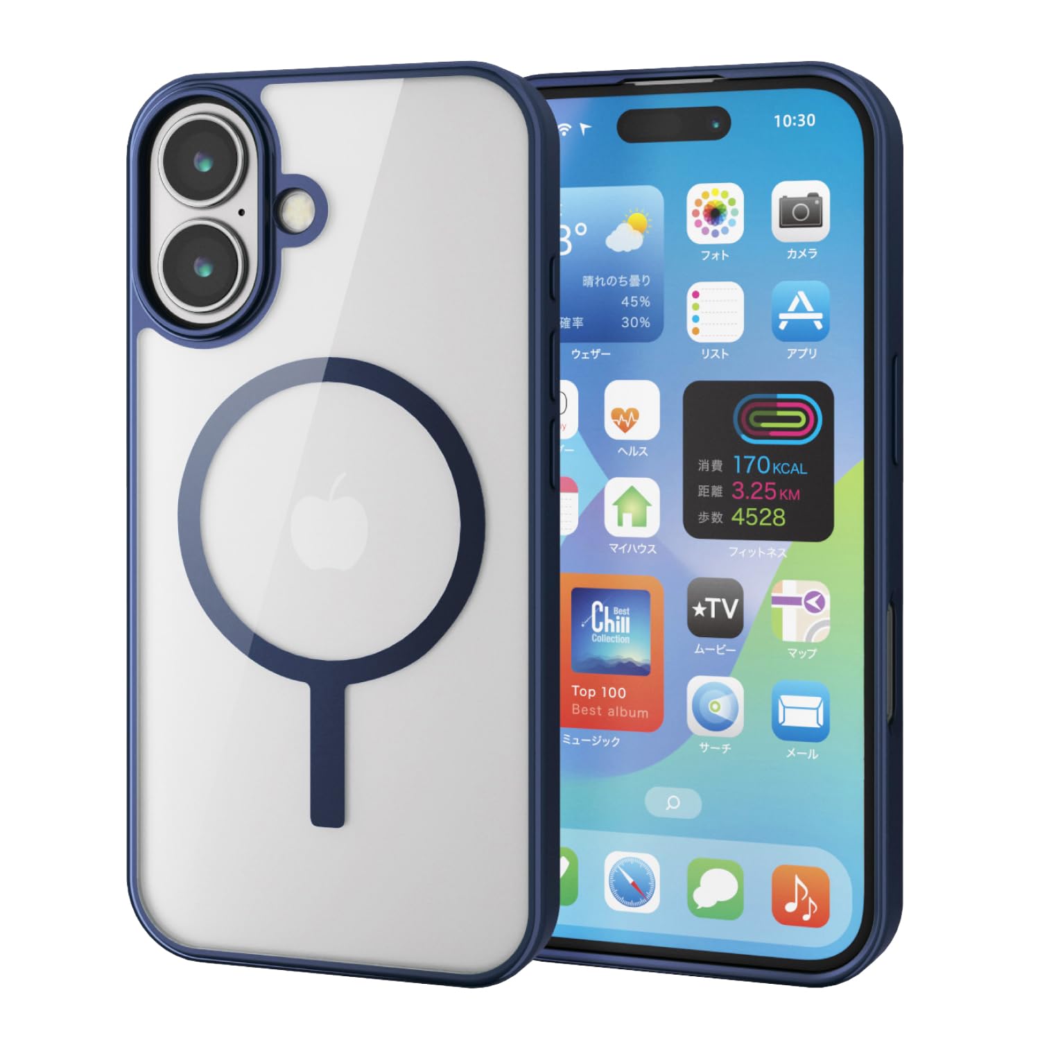 ������̵���ۥ��쥳�� iPhone 16 ������ ���ꥢ �ޥ��ͥå� MAGKEEP �ϥ��֥�å� �ե졼���դ� �磻��쥹�����б� 4�ĳѥ��������å���� ��...