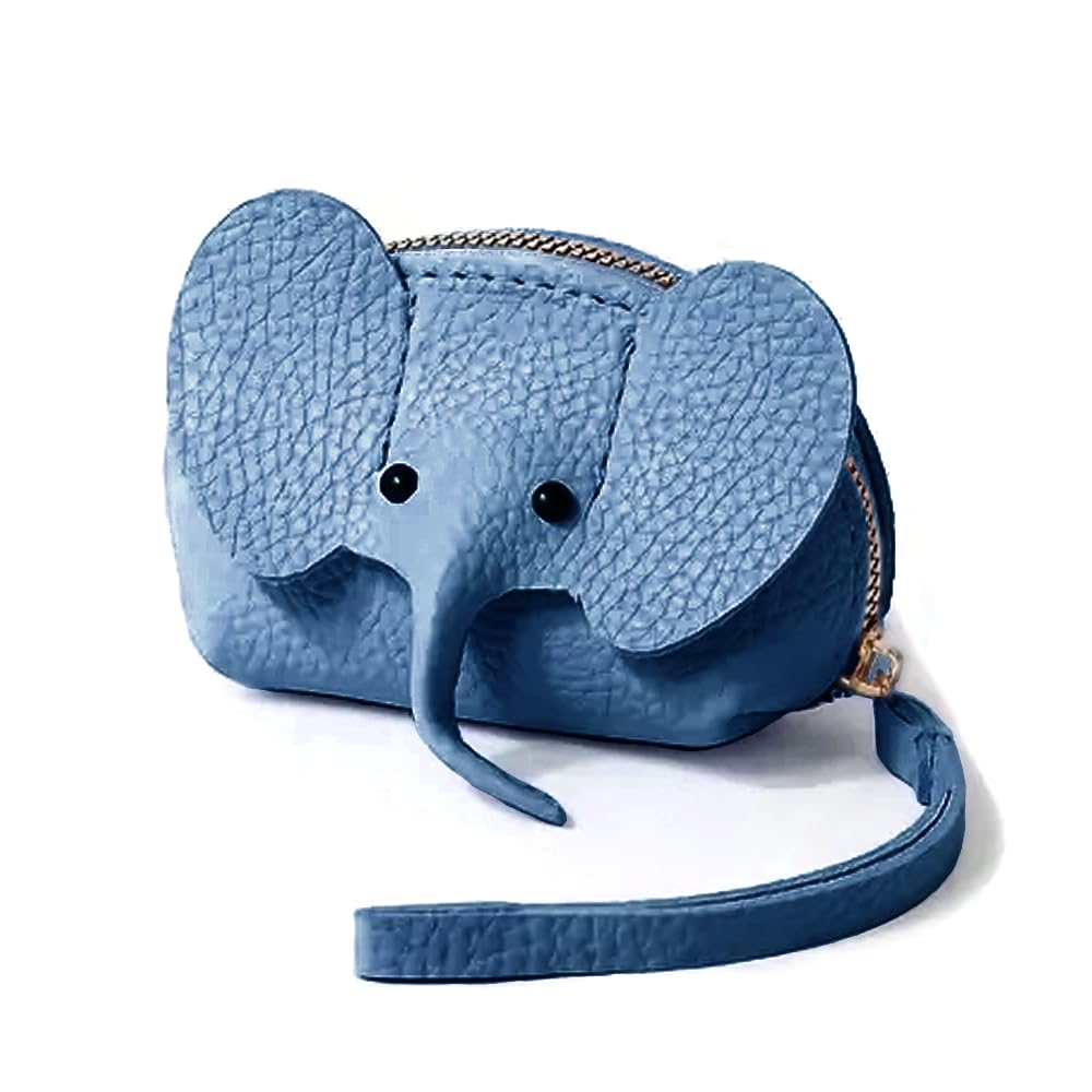 【送料無料】[THREE RABBITS]ミニかわいい象の財布 - ジッパー＆キーリング付きコンパクトPUコインパー..