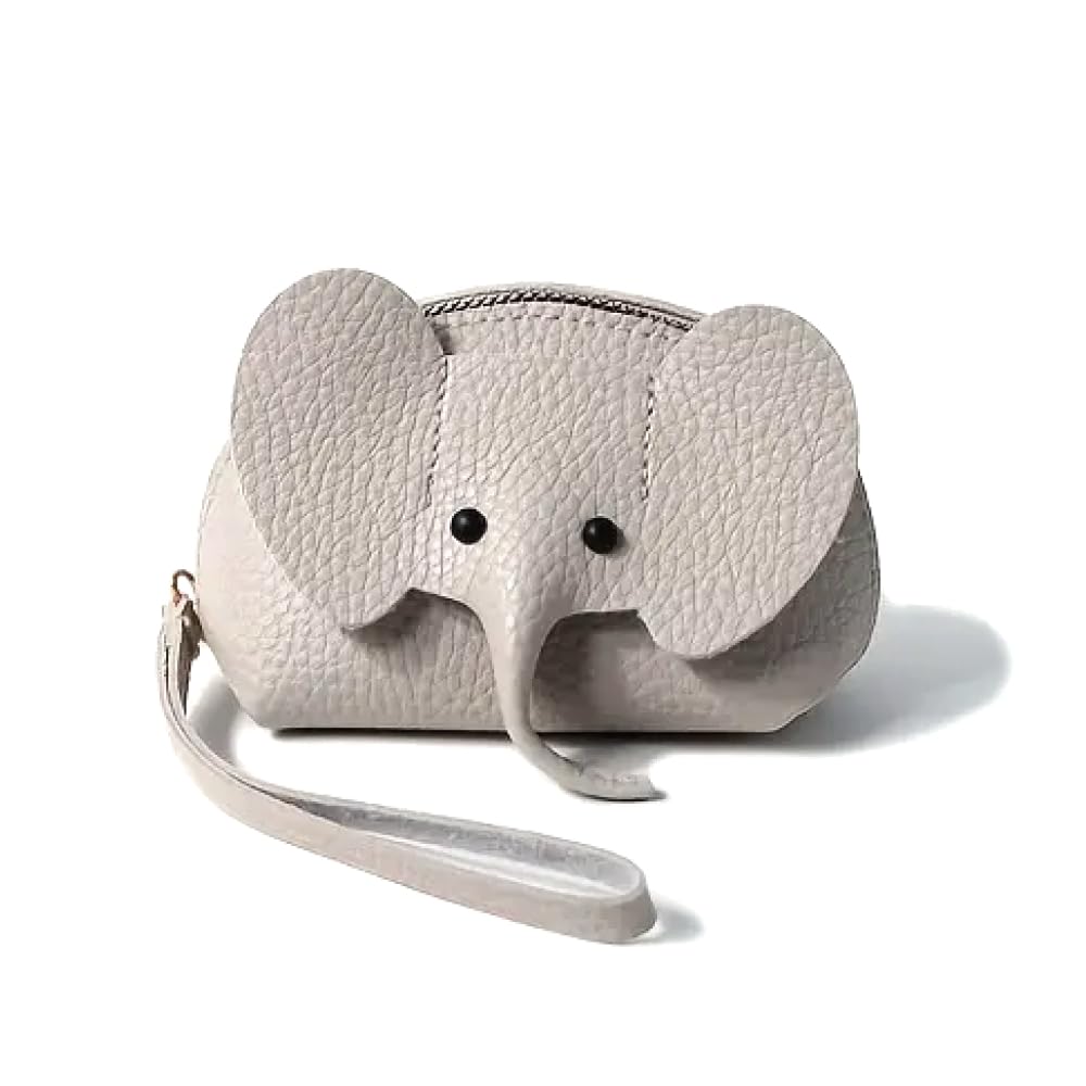 【送料無料】[THREE RABBITS]ミニかわいい象の財布 - ジッパー＆キーリング付きコンパクトPUコインパー..