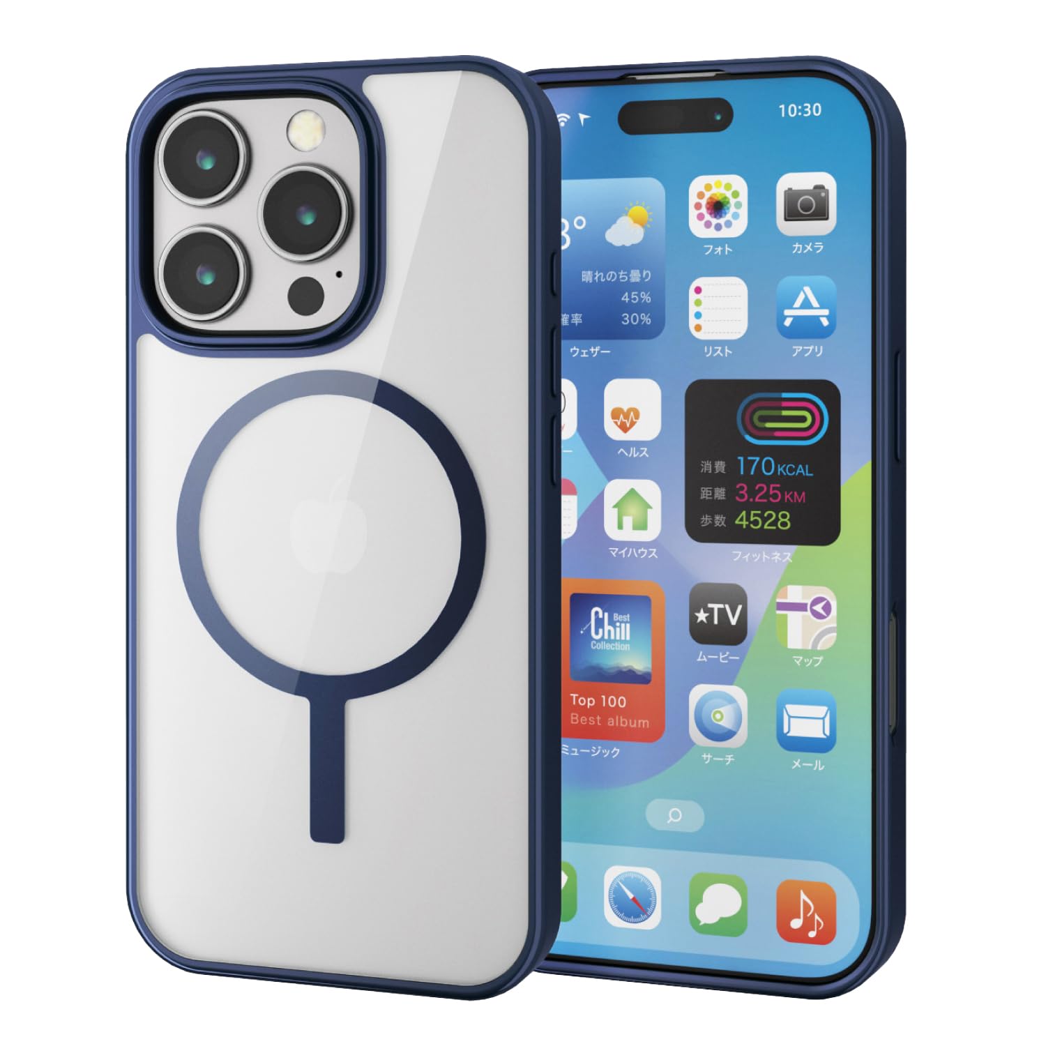 【送料無料】エレコム iPhone 16 Pro ケース クリア マグネット MAGKEEP ハイブリッド ワイヤレス充電対応 4つ角エアークッション ディープ...