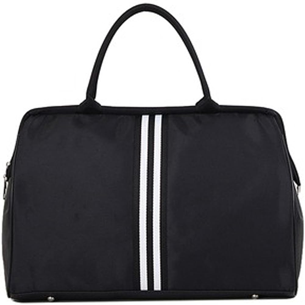 【送料無料】[エス・ピー・ラボ] 大きい がま口 ボストンバッグ かわいいトラベルバッグ 旅行バッグ 旅行かばん バッグ 男女兼用 修学旅行 ゴルフ 大容量 色：ブラックストライプ1、サイズ：M