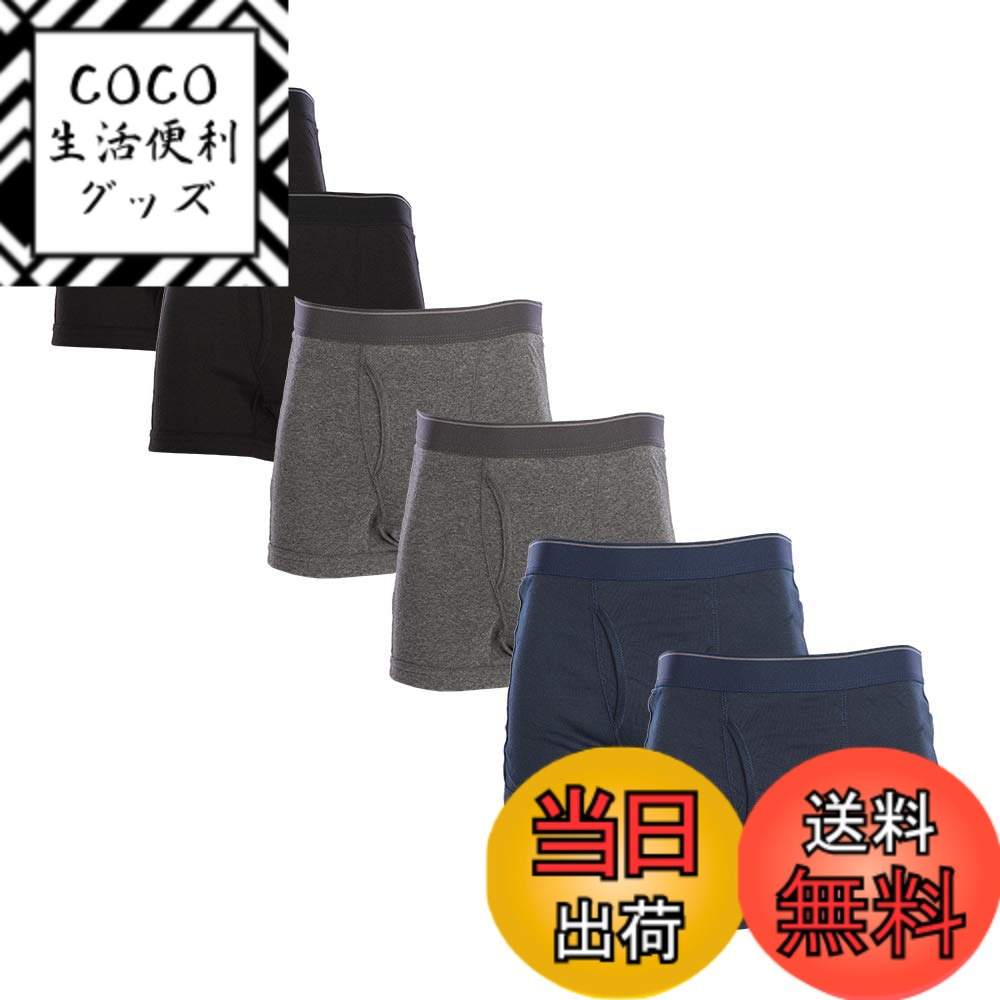 【送料無料】[Y's factory] ボクサーパンツ メンズ 3枚 4枚 5枚 6枚 ランダム セット 下着 インナー アンダーウエア 無地 前開き 大きいサイズ 吸汗速乾 色：6枚セットA、サイズ：LL