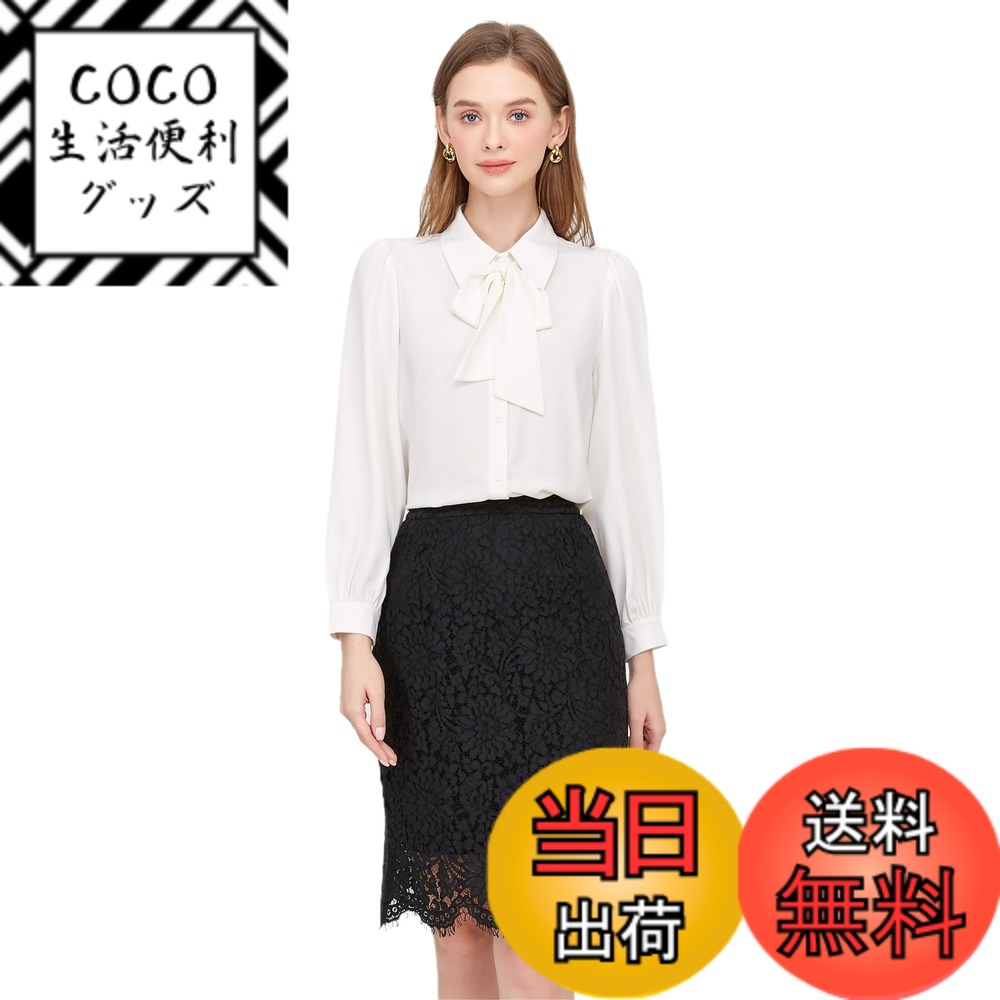 【送料無料】[VOZZA] リボンタイ 取り外し可能 ブラウス レディース ボウタイ シフォン ノーアイロン ..