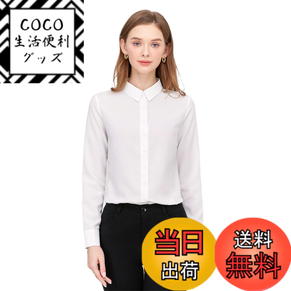 【送料無料】[VOZZA] ワイシャツ レディース 長袖 シフォン ノーアイロン カッターシャツ 女性 ロング..