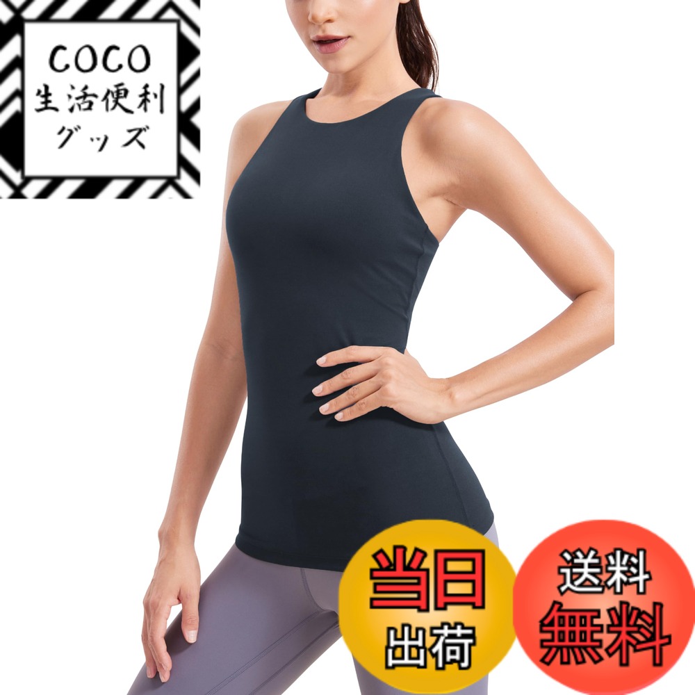 【送料無料】[CRZ YOGA] タンクトップ スポーツ レディース パッド付 カップ付 レーサーバック 大きい..