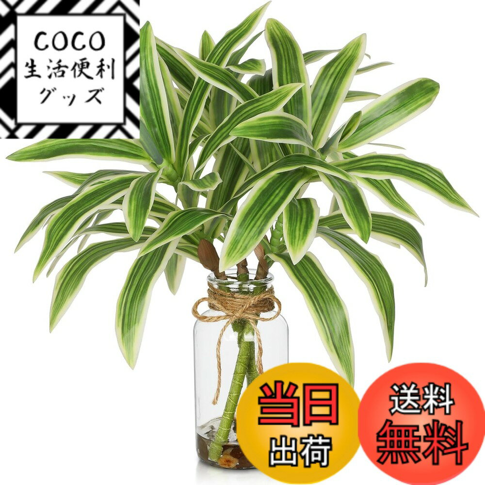 【送料無料】Villa Como フェイクグリーン ミニ ユリ竹 インテリアグリーン 人工観葉植物 花瓶付き 造花 エアプランツ 室内 簡単保 水やり不要 害虫駆除不要 おしゃれ プレゼント 色：グリーン、サイズ：3本