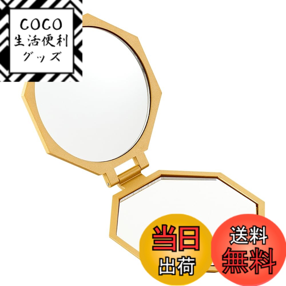 【送料無料】アイメディア ミラー 鏡 拡大鏡 メイクミラー 化粧鏡 スタンドミラー メイク 色：ゴールド..