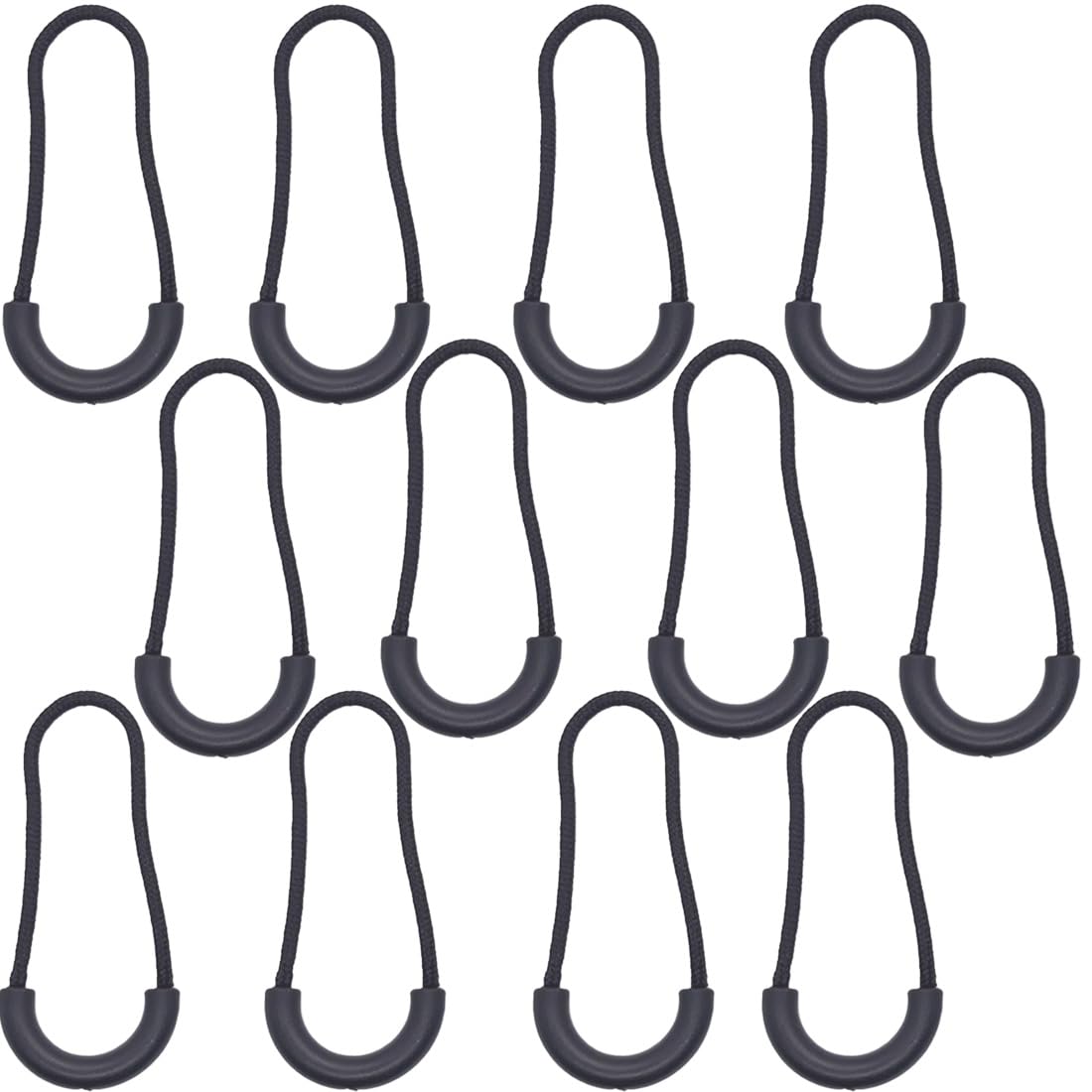 【送料無料】GEJ-Tech ジッパータブ ジッパープル 黒 グレー つかみやすい 取り付け簡単 12個セット 色..