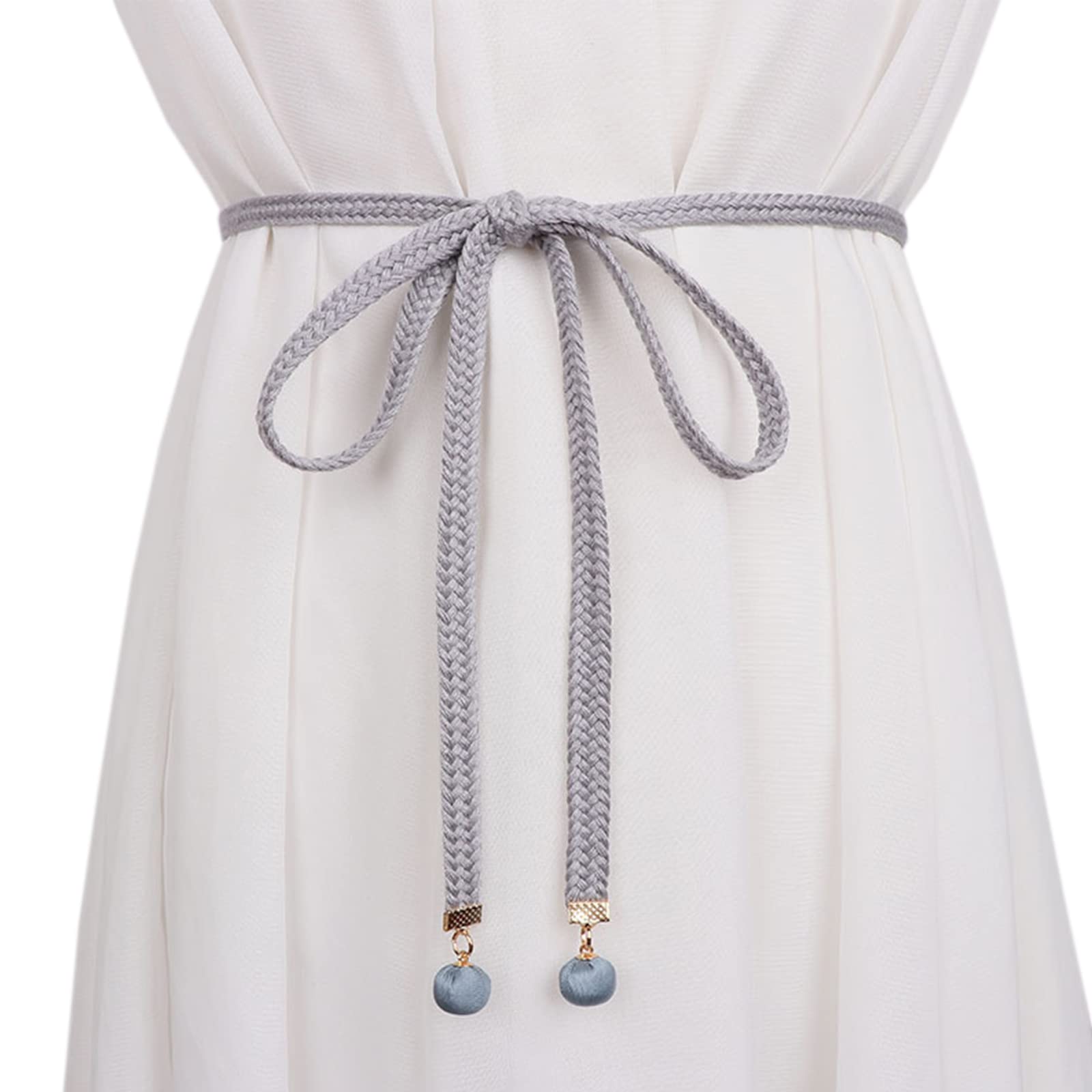 【送料無料】[YiyiLai] 多機能 編み風 細め ウェストベルト 着物小物 ヘアアクセサリー用 ベルト ワン..