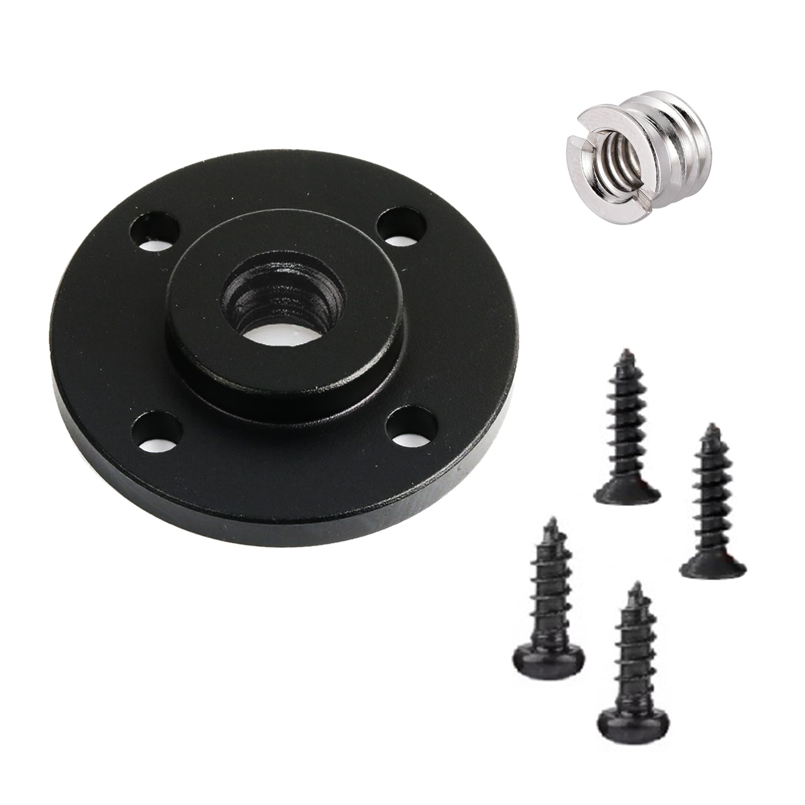 【送料無料】YANYULI カメラ 固定プレート 三脚固定台 3/8インチ カメラ三脚固定台 機材固定用アダプター 補助サポートブラケット 撮影・音響機器用 DIY台座 色：ブラック