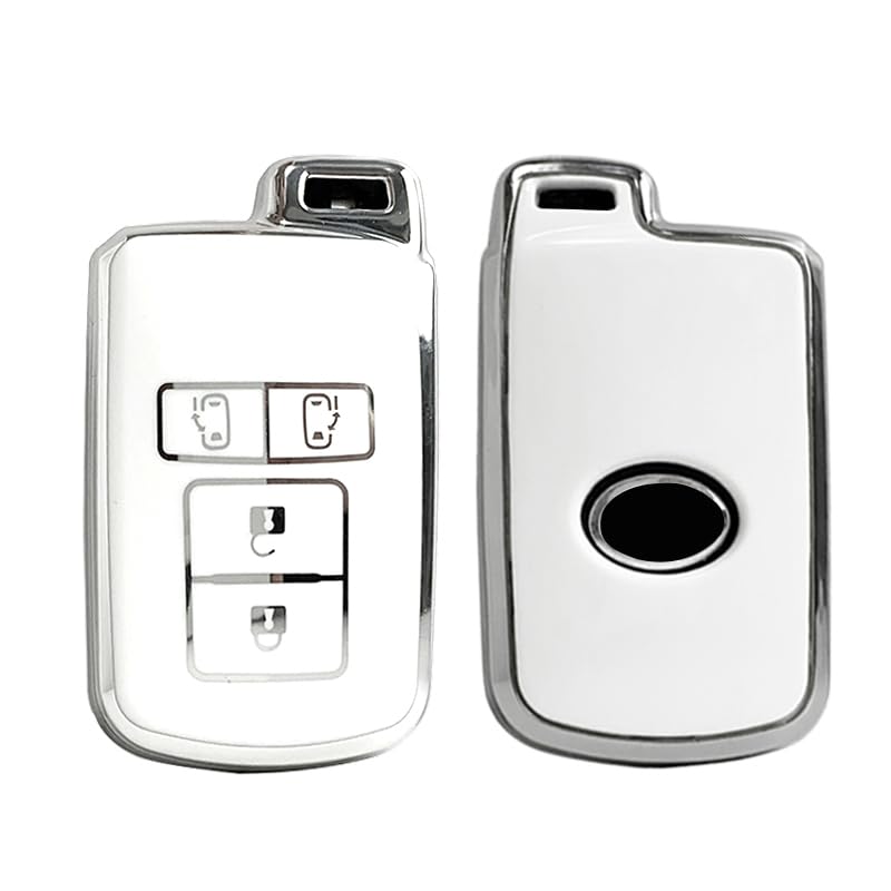 【送料無料】トヨタ 専用 キーケース キーカバー プリウス30系 プリウスα アクア ヴィッツ カローラ 86 ランドクルーザープラド オーリス ノア 80系 ヴォクシー80系 エスクァイア80 アルファード 30系 ヴェルファイア30系 シエンタ 専用 キーシ 色：タイプB、銀白　単品