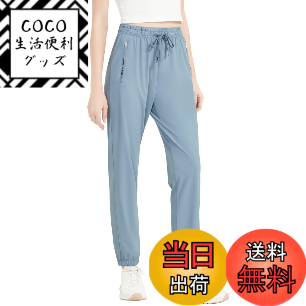 【送料無料】[Sillictor] ジョガーパンツ レディース 冷感 ジャージ下 ロングパンツ フィットネス ズボン トレーニング ヨガパンツ おしゃれ ゆったり 大きいサイズ 色：ミスティブルー、サイズ：S