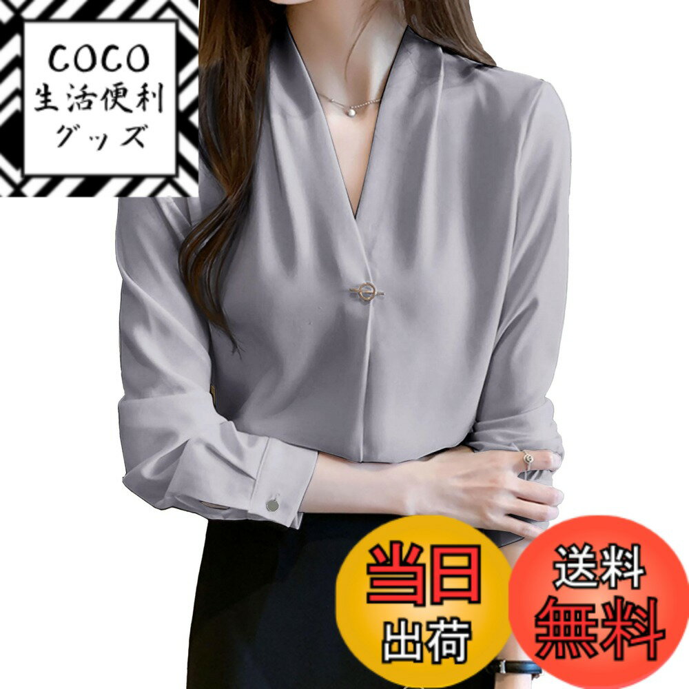 【送料無料】[RCL] シャツ ブラウス シフォン レディース 長袖 Vネック ゆったり 大きいサイズ ノーア..