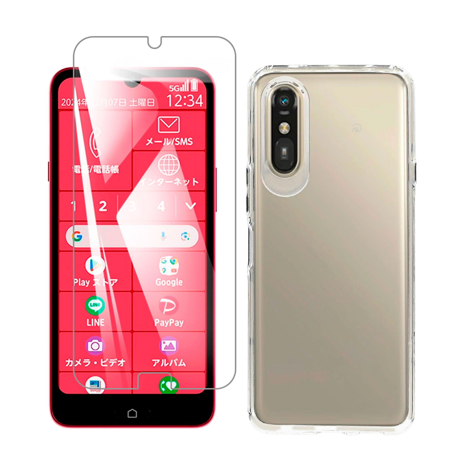 【送料無料】フィルム 色：透明、サイズ：【1+1】For FCNT らくらくスマートフォン a A401FC