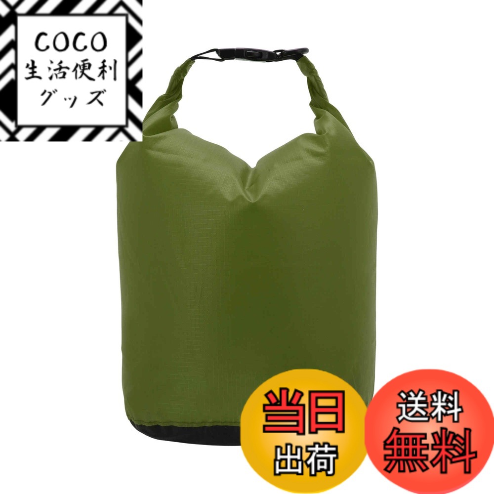 【送料無料】CAPASTEC ドライバッグ 防水バッグ スタッフバッ グ 完全防水 容量3-20L選べる 撥水 アウトドア 海 11色 色：緑、サイズ：L-容量：10L