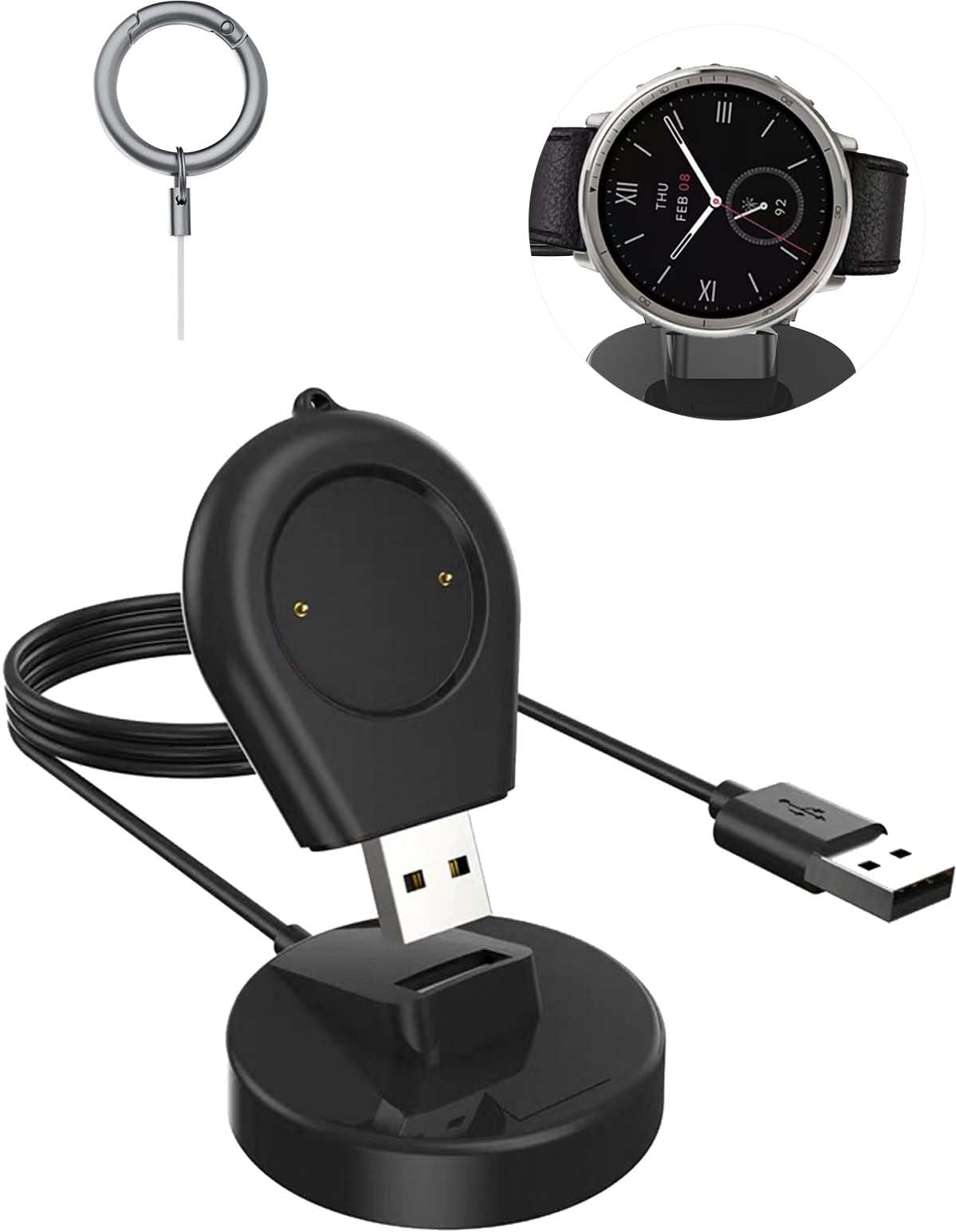 【送料無料】スマートウォッチ 充電スタンド 充電ケーブル 充電器 USB充電 サイズ：Amazfit Active 2