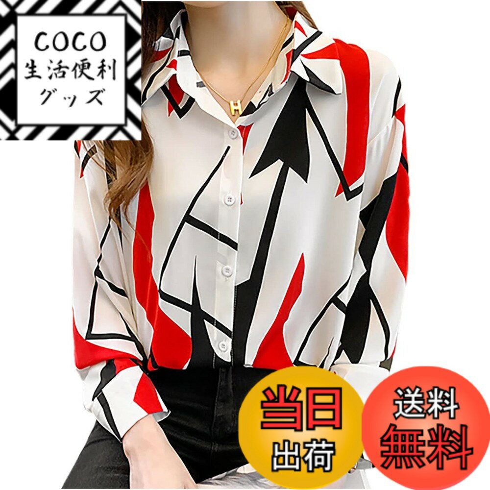 【送料無料】[エムエルーセ] 長袖 ブラウス シャツ トップス エレガント おしゃれ 着痩せ 通勤 フォーマル 春 秋 レディース 色：レッド、サイズ：L