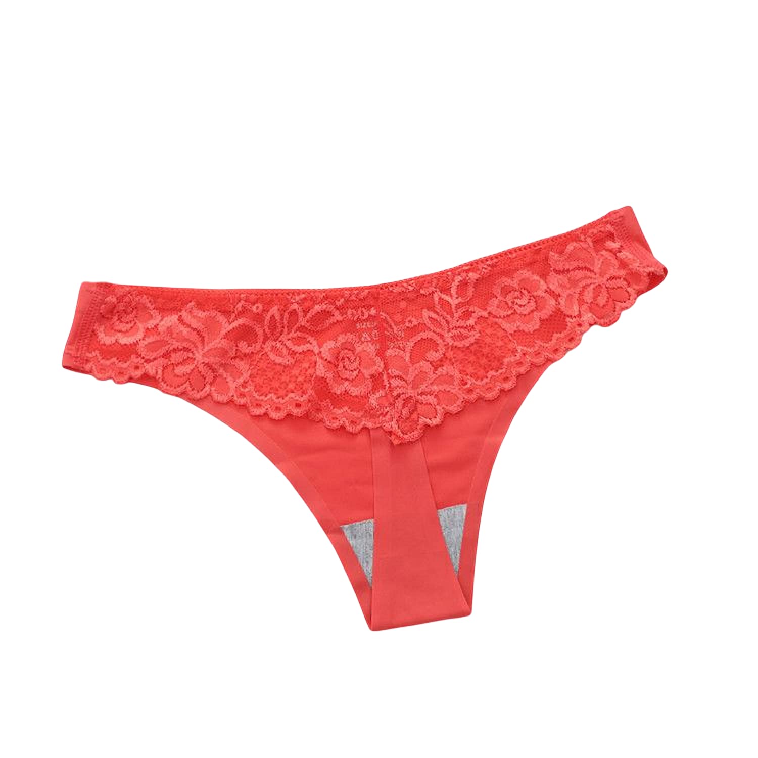 【送料無料】[Aokbok] レディース レース tバック セクシー ショーツ 見せパン 下着 透け 3枚 6枚 セット 色：スイカレッド 1枚、サイズ：Free Size