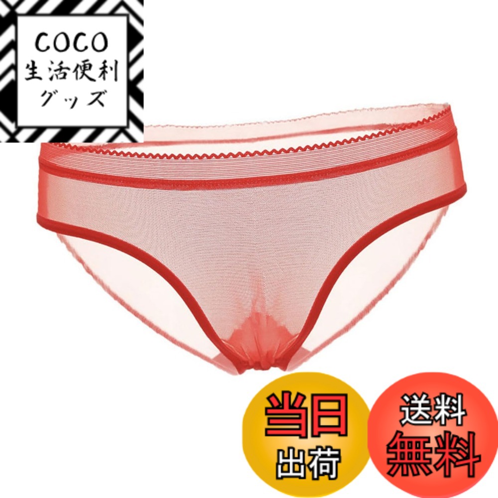 【送料無料】[バズ セレクション] シースルー ショーツ セクシー 下着 シームレス インナー パンツ ランジェリー レディース TV163 色：レッド、サイズ：Free Size
