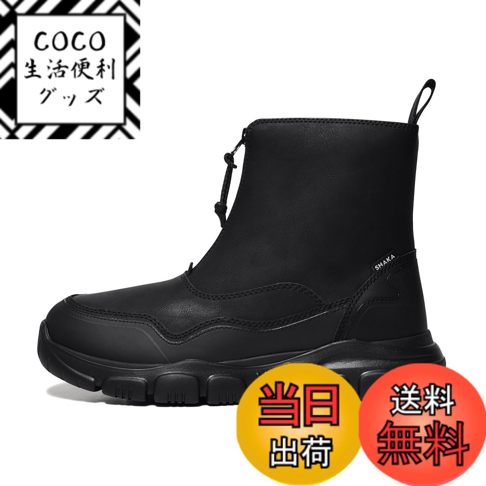 【送料無料】[シャカ] フロントジップ ブーツ トレック ジップ ブーティー メンズ レディース 歩きやすい 撥水 TREK ZIP BOOTIE AT 色：Black NEW、サイズ：27.0 cm