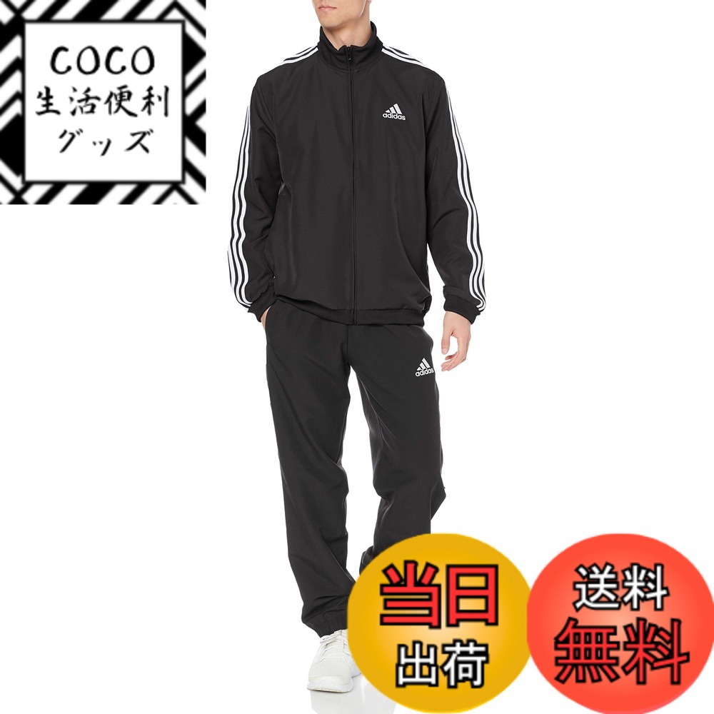[무료우송][adidas] 저지 상하 세트 3 스트라이프스 우븐 트럭 슈트 맨즈 색:Top:블랙/화이트 Bottom:블랙/화이트(GK9950), 사이즈:M