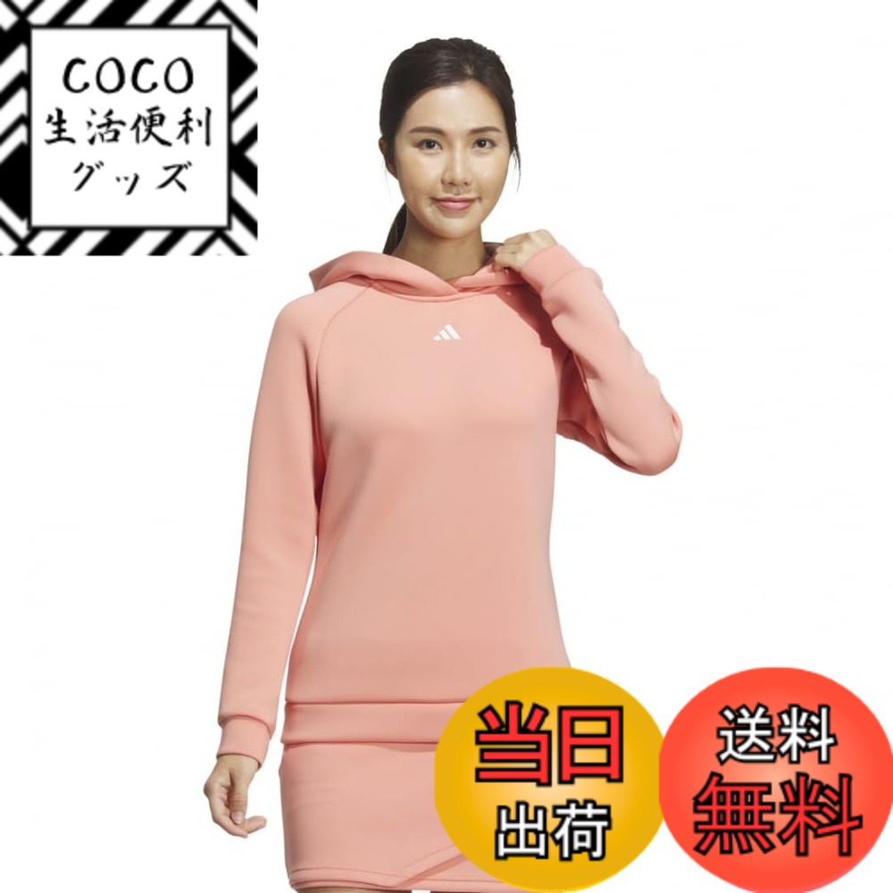 【送料無料】adidas Golf(アディダスゴルフ) ゴルフフーディーエンボスプリント ダンボールニット 長袖フーディーメンズ 色：ワンダークレイ、サイズ：L