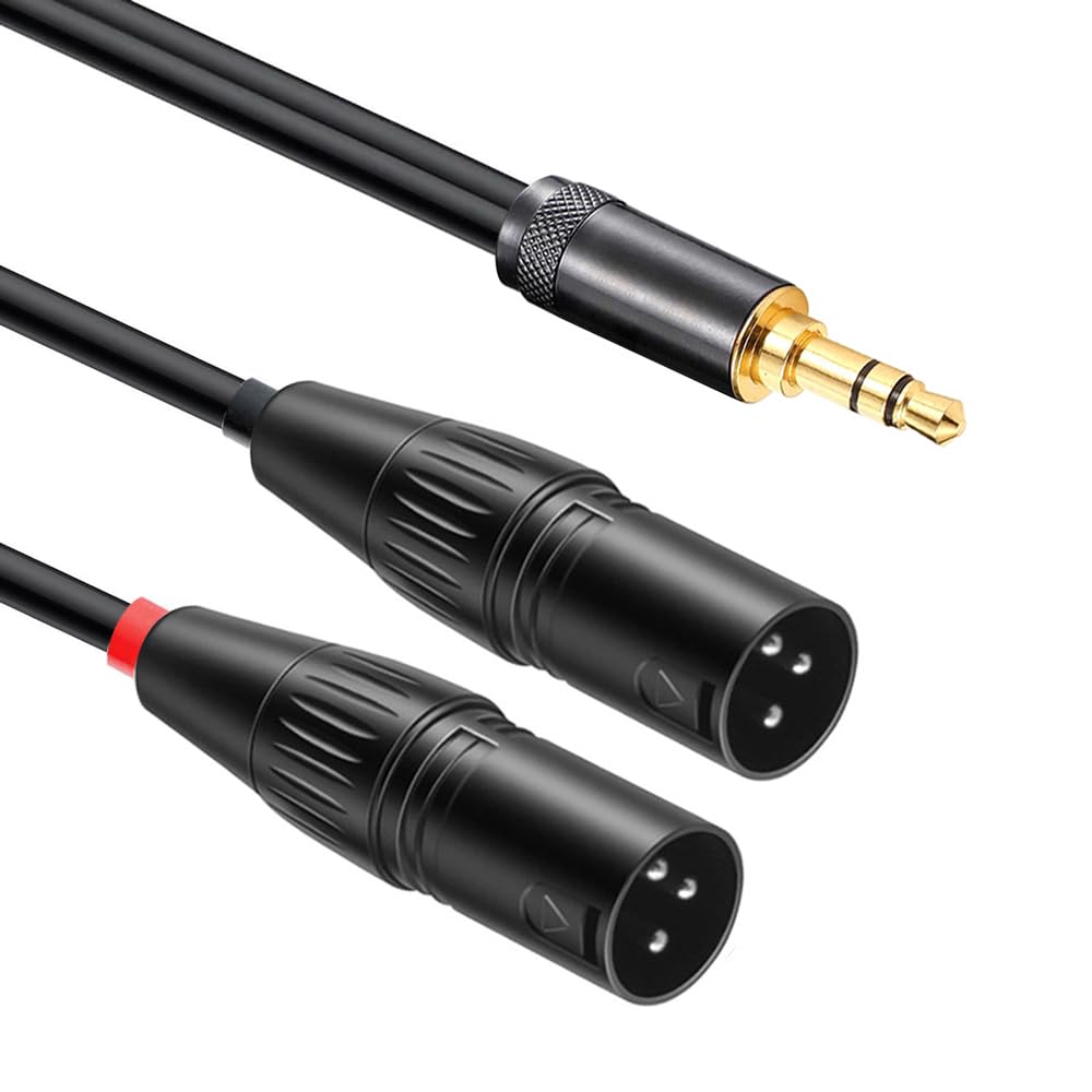 【送料無料】luxferre xlr 3.5 mm 変換 マイク 端子 変換 ケーブル 1m xlr to 3.5mm ステレオミニプラグ xlr ケーブル 3.5 mm XLR メス 延長 コード マイク スピーカー アンプ ミキサー カメラ に対応 色：ブラック、サイズ：3.5mm to XLRx2 Female