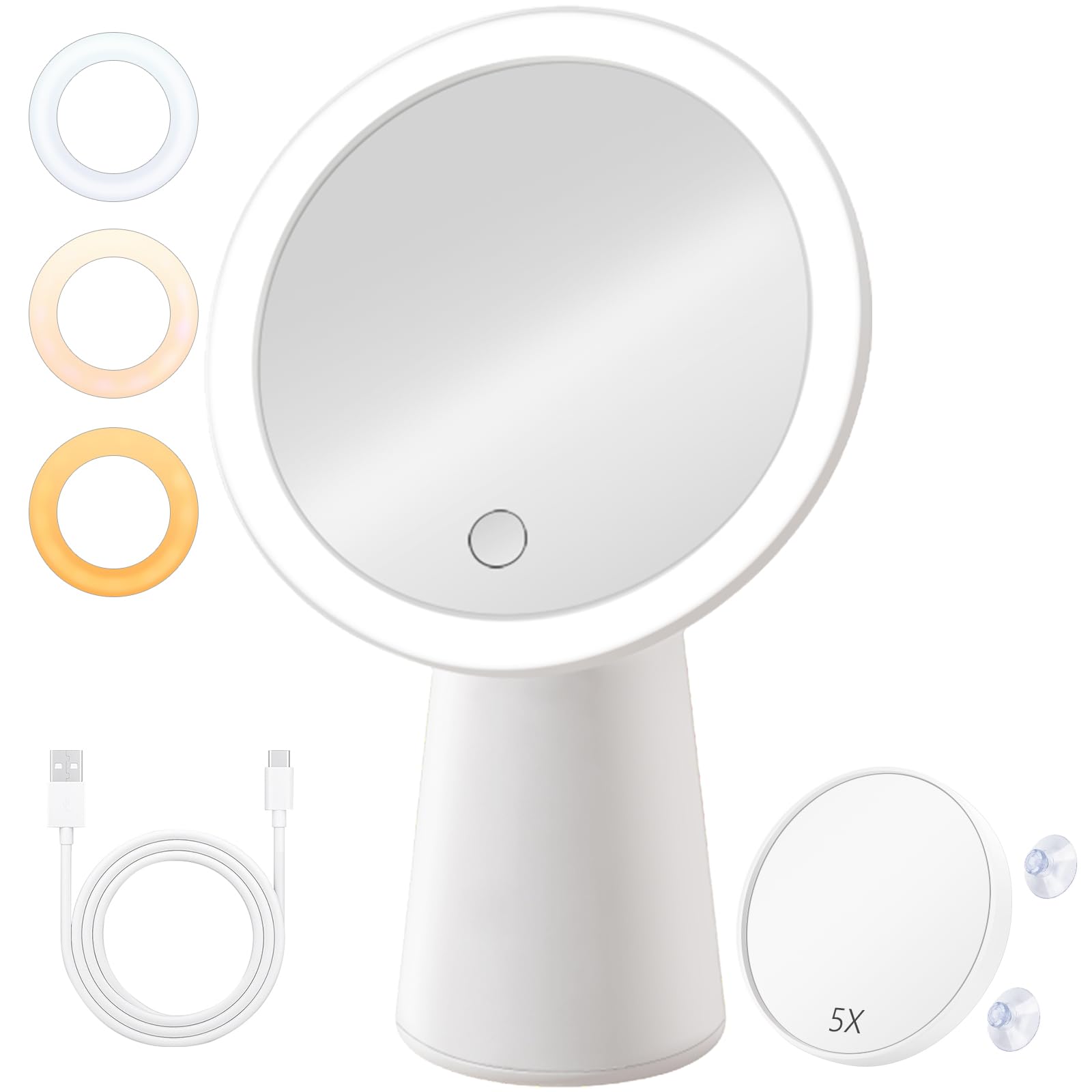 【送料無料】Athvcht 三面鏡 360°角度自在調整 高さ調節可能 折りたたみ可能 立体三面鏡  ...