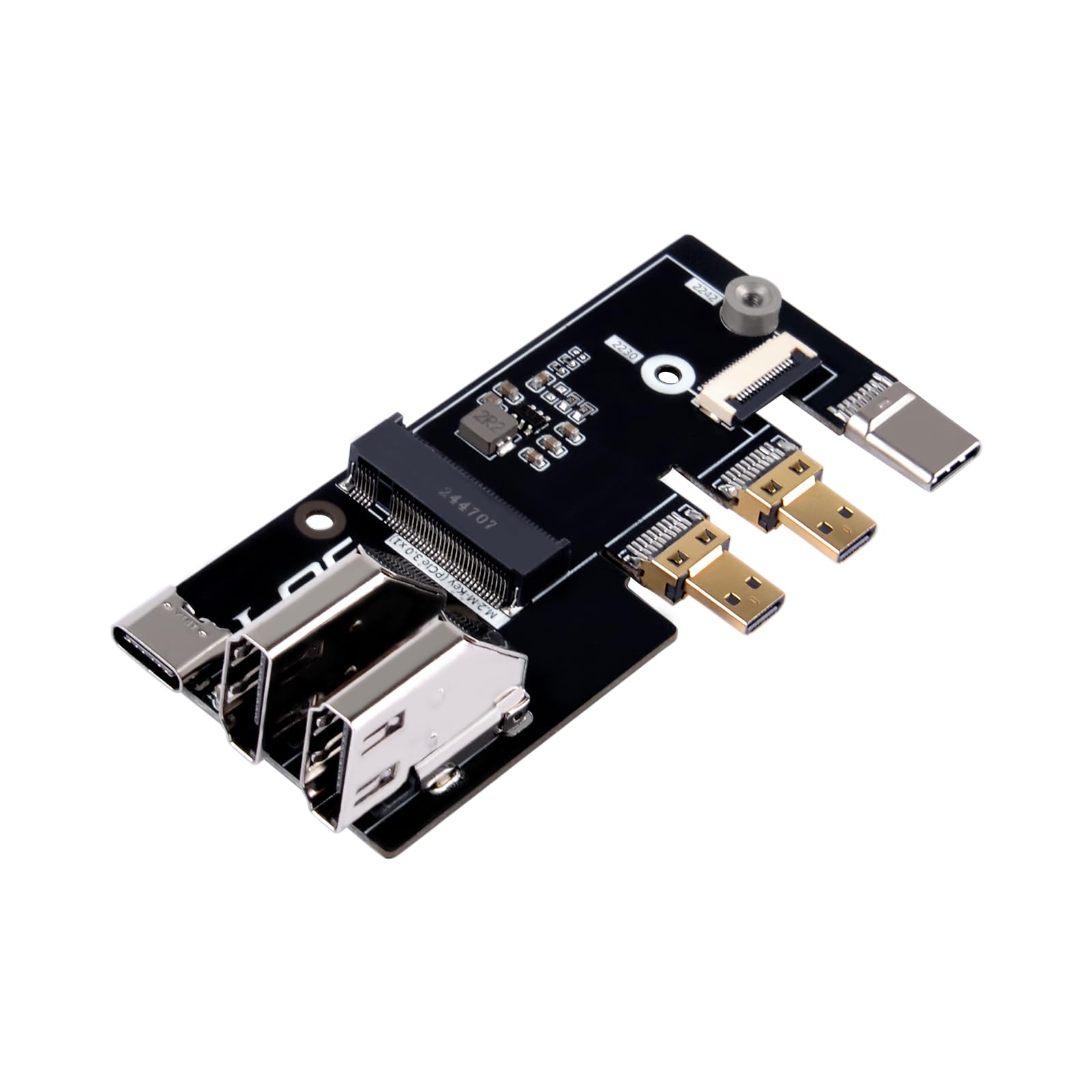 【送料無料】GeeekPi Micro HDMI - HDMI 多機能アダプター（PCIe 3.0x1 M.2 NVMe 2230/2242搭載、Raspberry Pi 5用）
