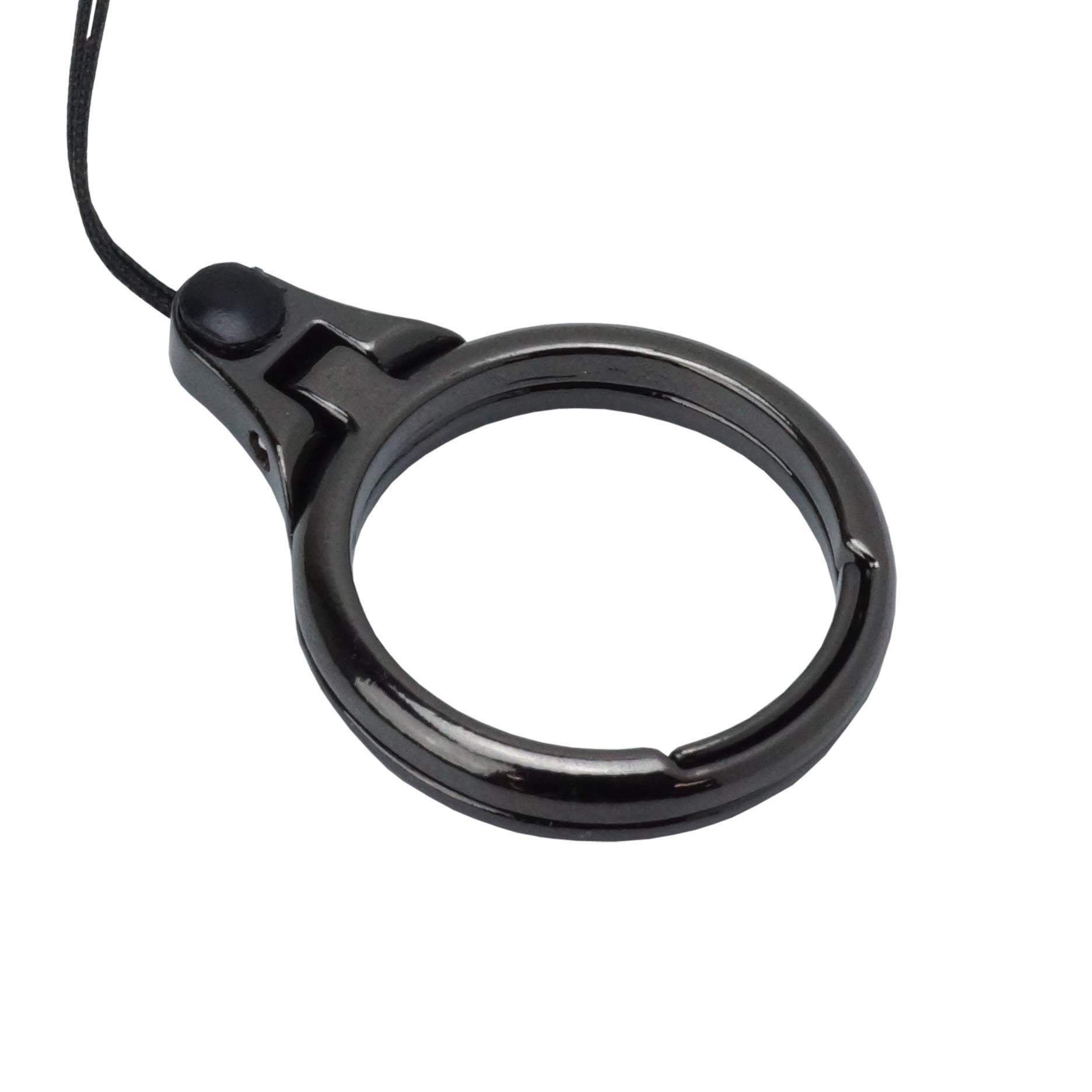 【送料無料】KOYOKOMA リング ストラップ スマホ ホールド フィンガー リング 落下防止 スタンド 携帯ストラップ スマートフォン 合金 （ブラック）