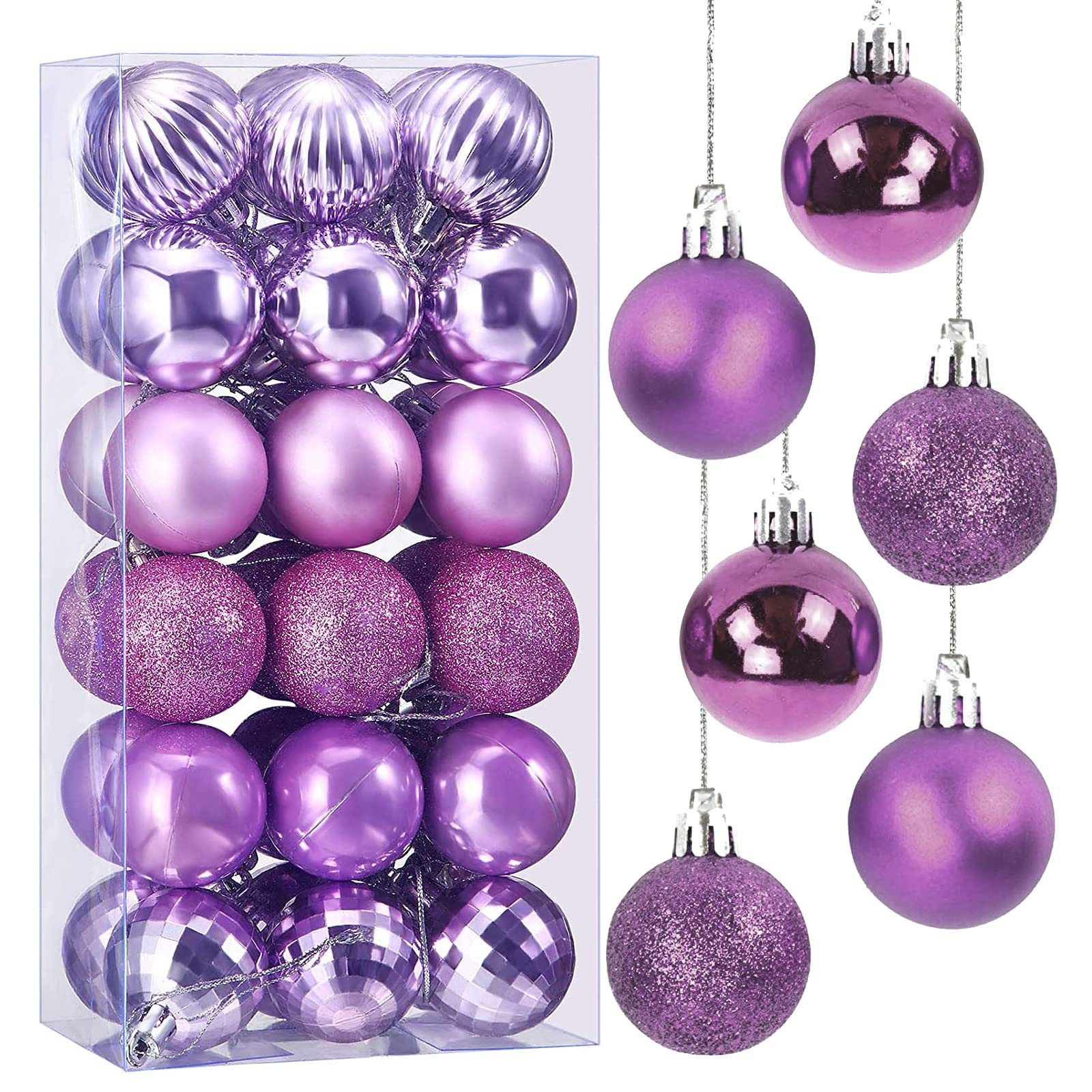 【送料無料】Taeku クリスマス オーナメント, 36個入り ボールクリスマス ツリー 飾りフック付き DIY ..