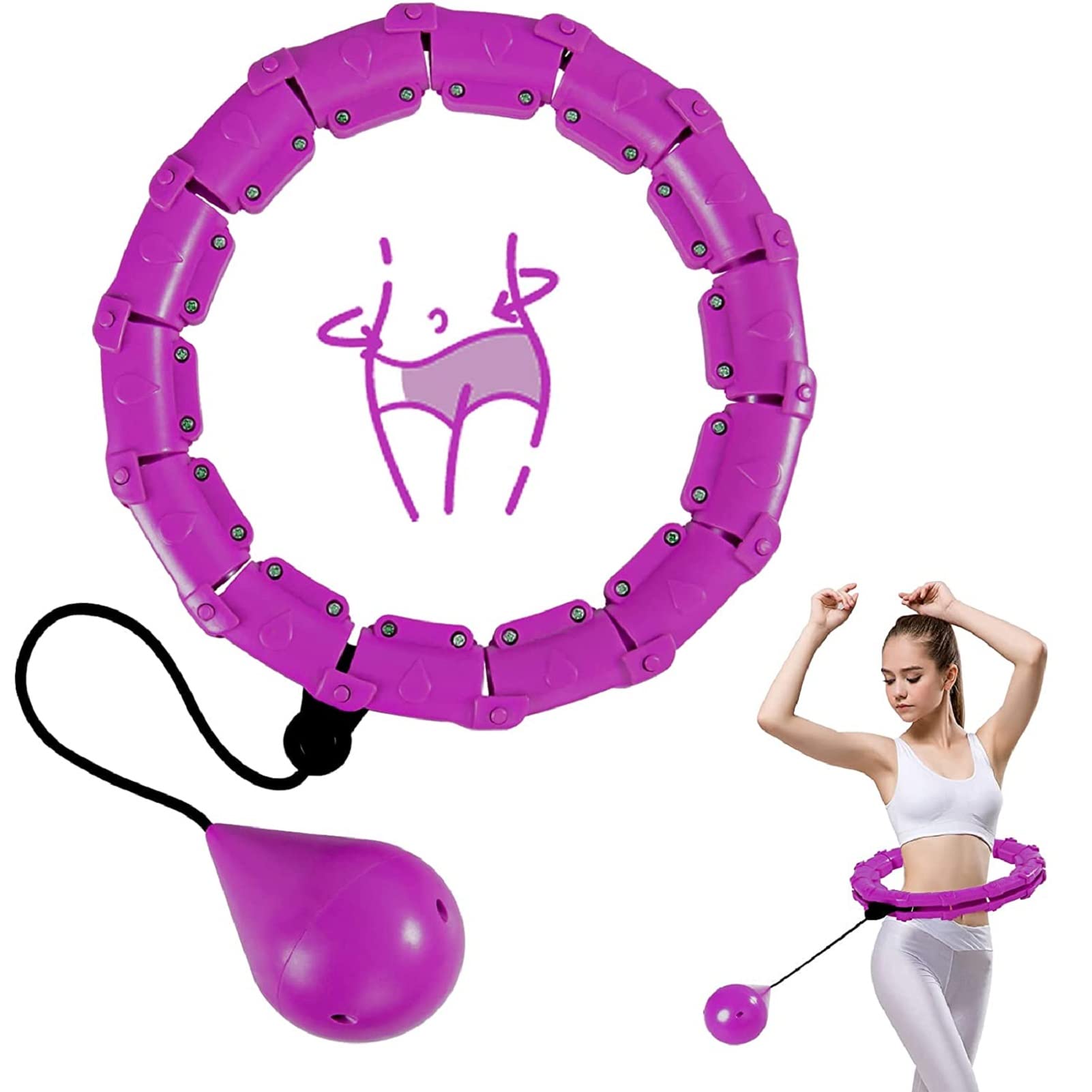 【送料無料】Taeku フラフープ, 24ノット人気 スマート落ちない フィットネスフープ 2 イン ...