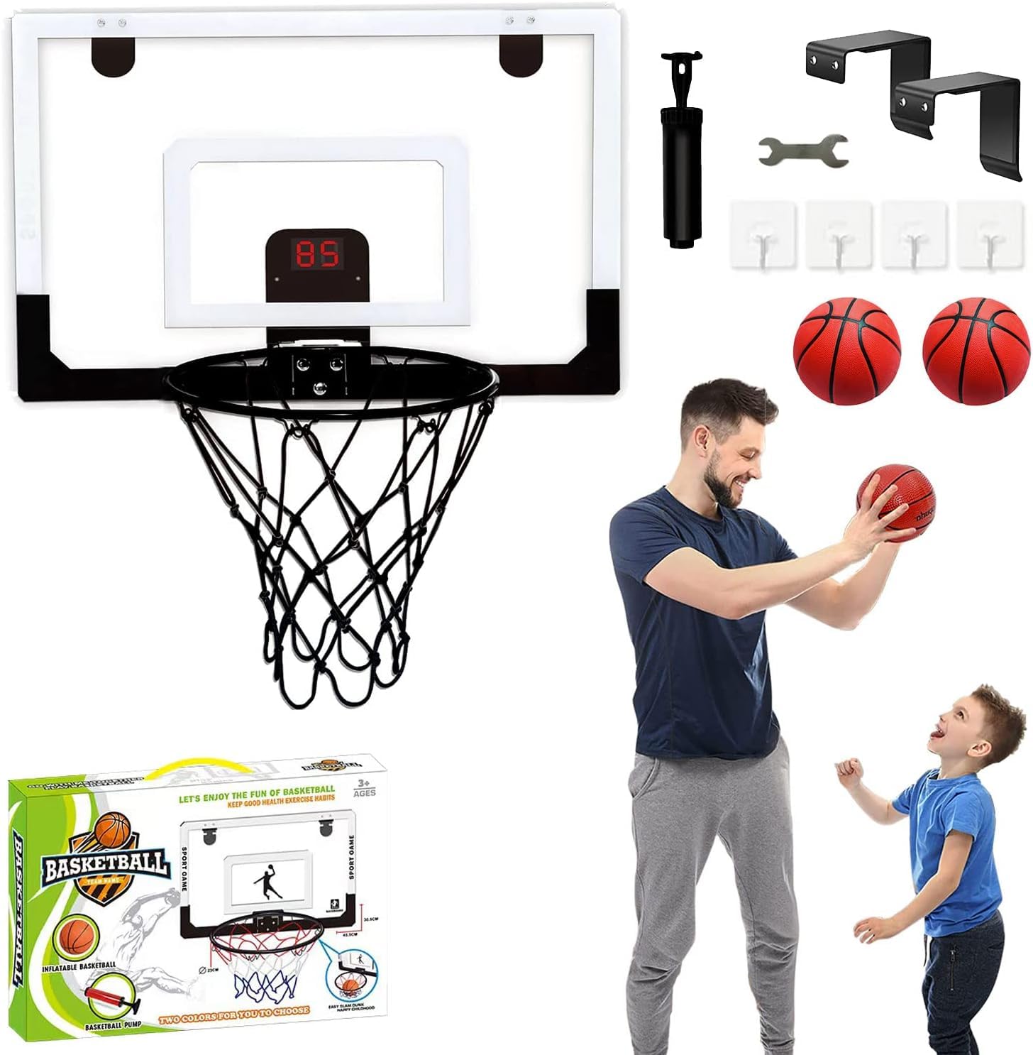 【送料無料】Kugooyi バスケットボールゴール 室内用 ドア掛け式 スポーツ玩具セット ティーン/大人向..