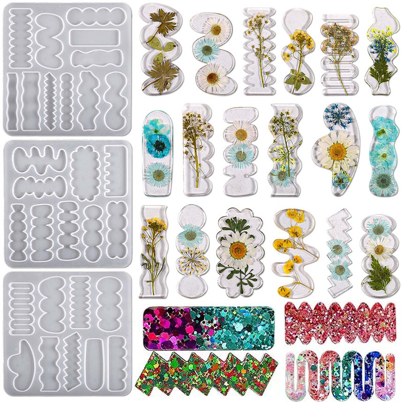 【送料無料】Refoiner レジン モールド シリコンモールド3枚セット不規則うねうね波状レジン モールド ..