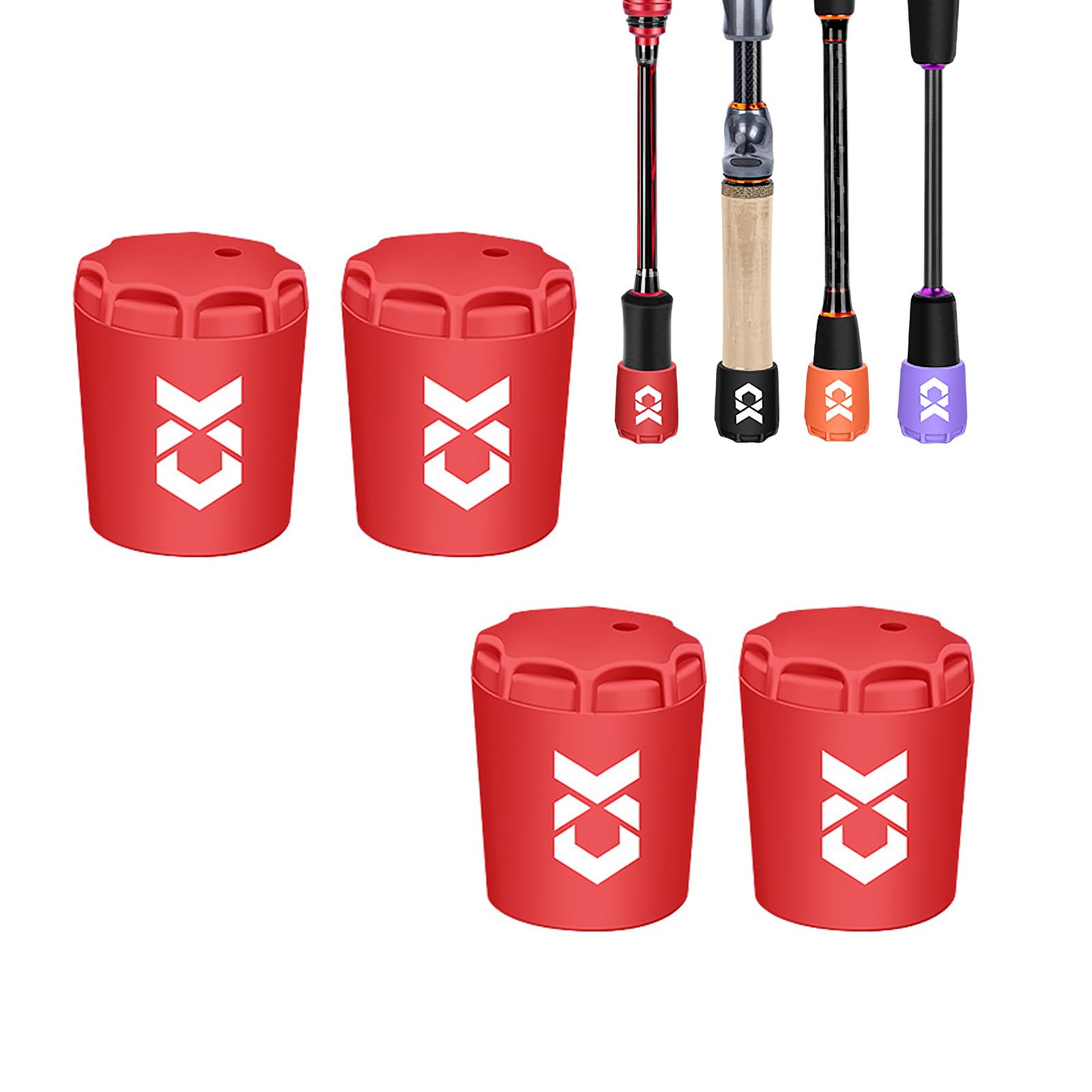 【送料無料】雲見 竿尻キャップ 4個セット ロッドエンドキャップ 尻栓蓋 シリコン製 エンドキャップ 竿尻ガード バットエンドカバー 保護キャップ 釣り竿滑り止...