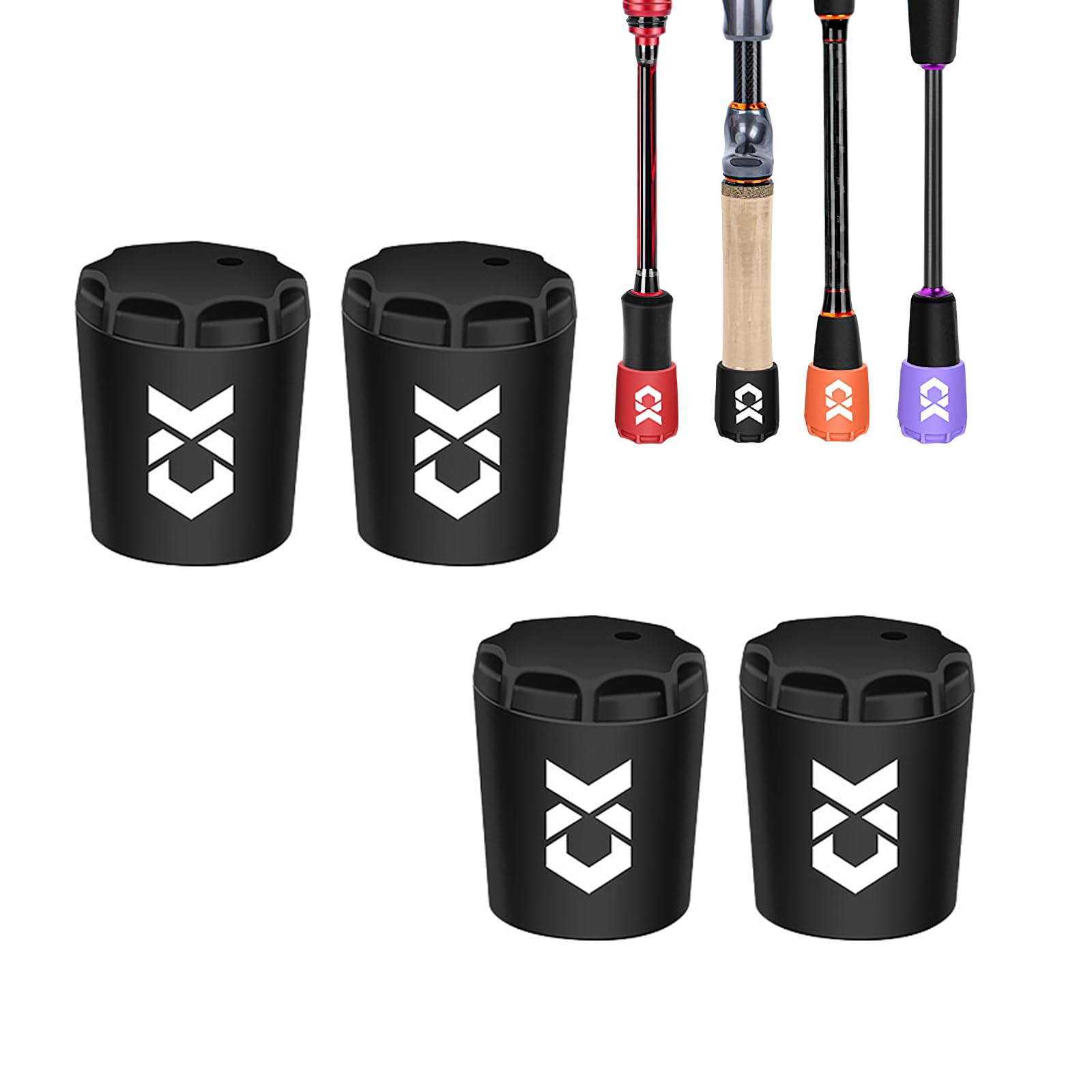 【送料無料】雲見 竿尻キャップ 4個セット ロッドエンドキャップ 尻栓蓋 シリコン製 エンドキャップ 竿尻ガード バットエンドカバー 保護キャップ 釣り竿滑り止...