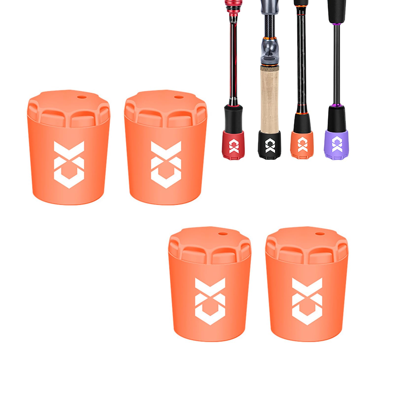 【送料無料】雲見 竿尻キャップ 4個セット ロッドエンドキャップ 尻栓蓋 シリコン製 エンドキャップ 竿尻ガード バットエンドカバー 保護キャップ 釣り竿滑り止...