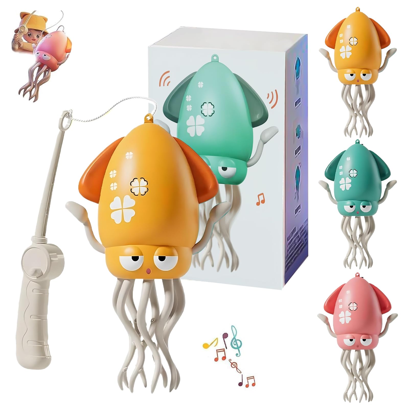 【送料無料】雲見 イカ おもちゃ 動く 踊るタコ イカ型電動 USB充電式 ＆音楽付き USB充電式 ...