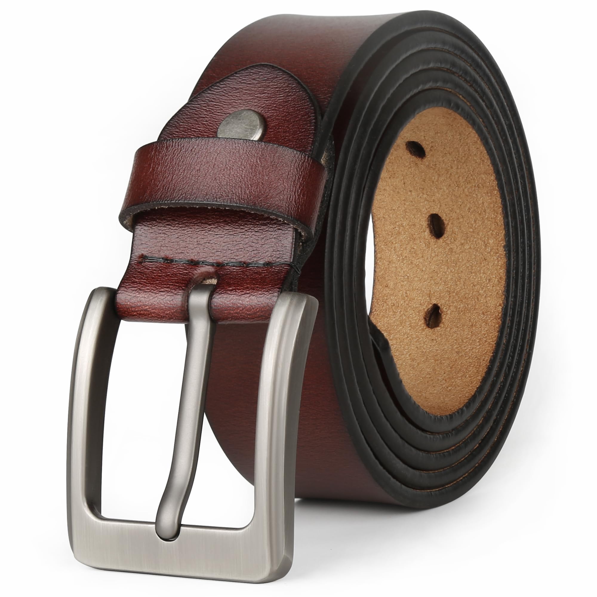 【送料無料】[JingHao]ベルト メンズ 大きいサイズ,ベルト メンズ 本革,おしゃれカジュアルジーンズ ベルト,作業用ベルト茶色＆ブラック通常サイズと大サイズ 105-160cm (2XL 40 "-42"長さ125cm, チョコレート) [並行輸入品]