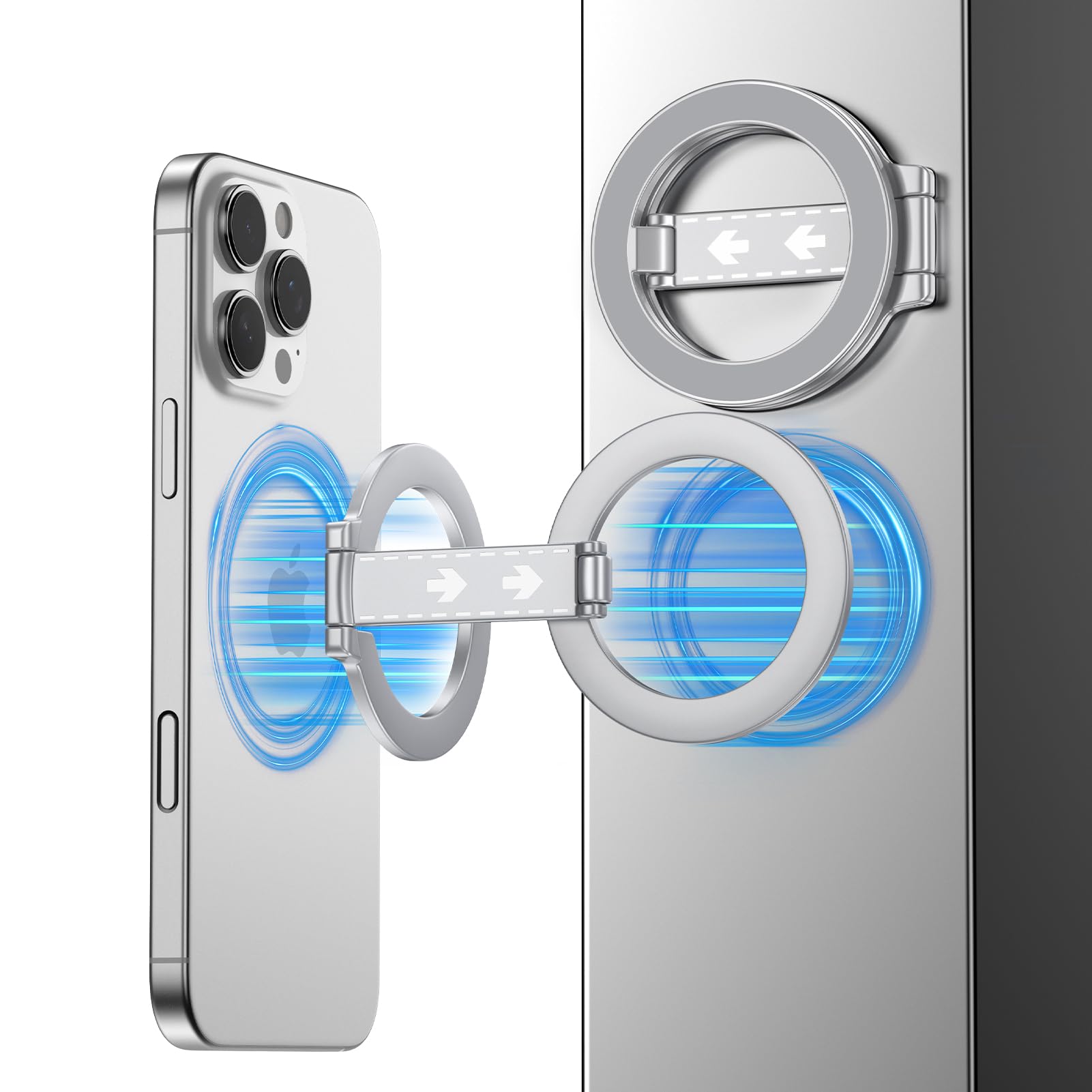 【送料無料】ChrisPow スマホリング 両面マグネット MagSafe スマホスタンド【超磁力+折り畳み式+360度..