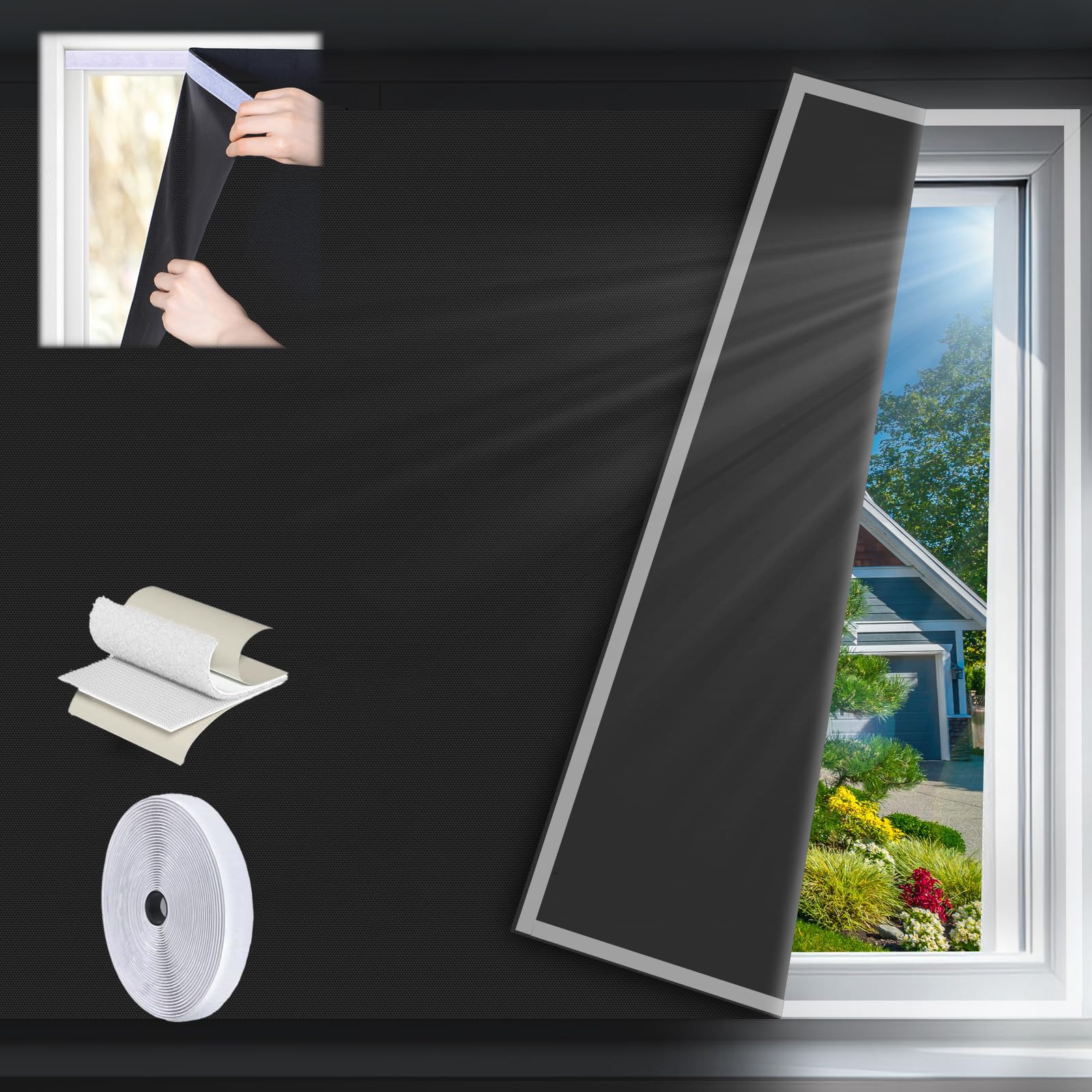 【送料無料】ISKALT 遮光 布 遮光シート 窓 遮光 遮光シート 1.45×2m UVカット 窓ガラスフィルム 断熱 ..