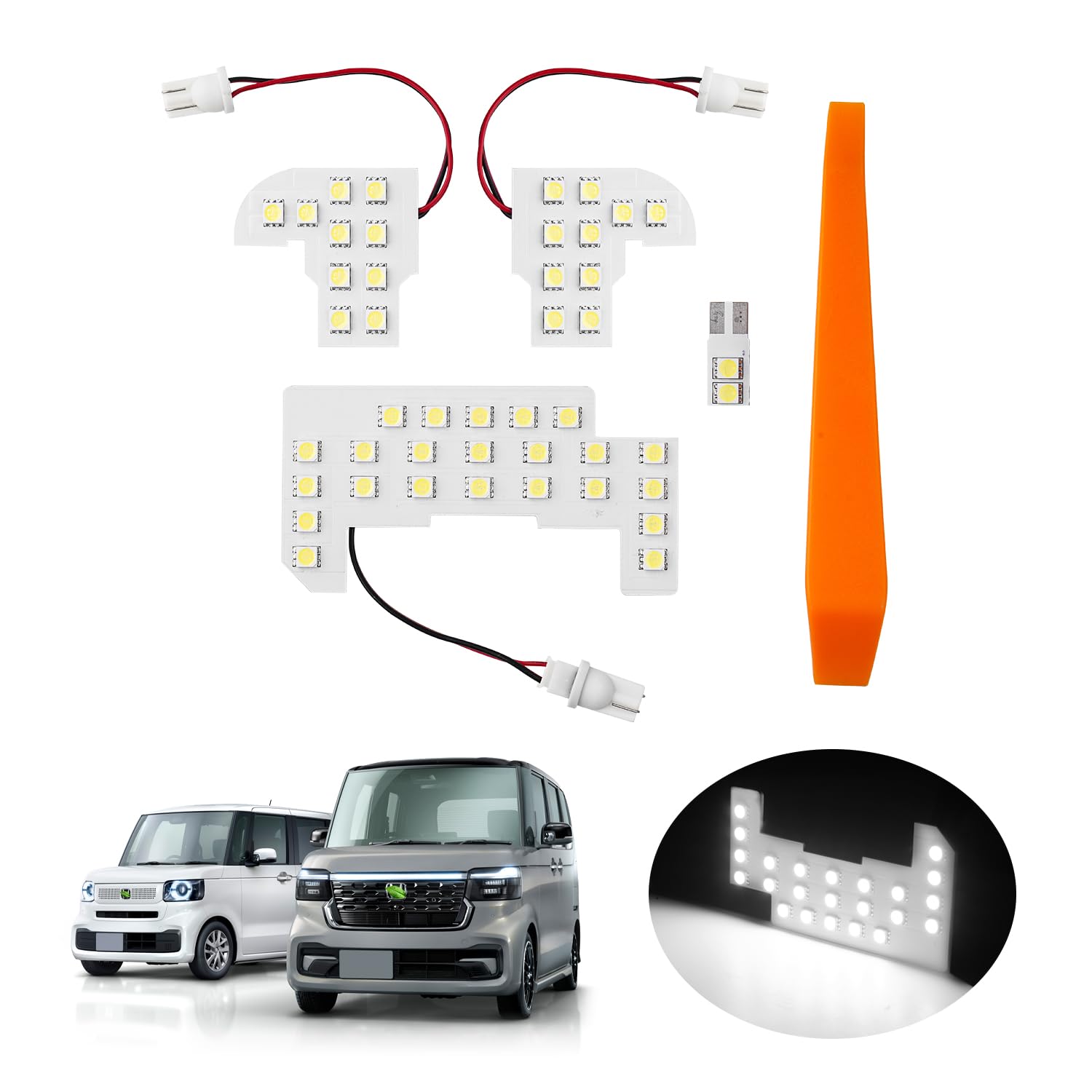 【送料無料】GIMUYA ホンダ 新型 N-BOX JF5 JF6 LED ルームランプ 室内灯 ledライト NBOX カスタム NBOX ジョイ 2023年10月〜 専用 設計 高輝度 5050SMD 3チップ ライト 内装パーツ インテリア アクセサリー 純白光/ホワイト 8000k 内張はがし付属 取付簡単 4点セット