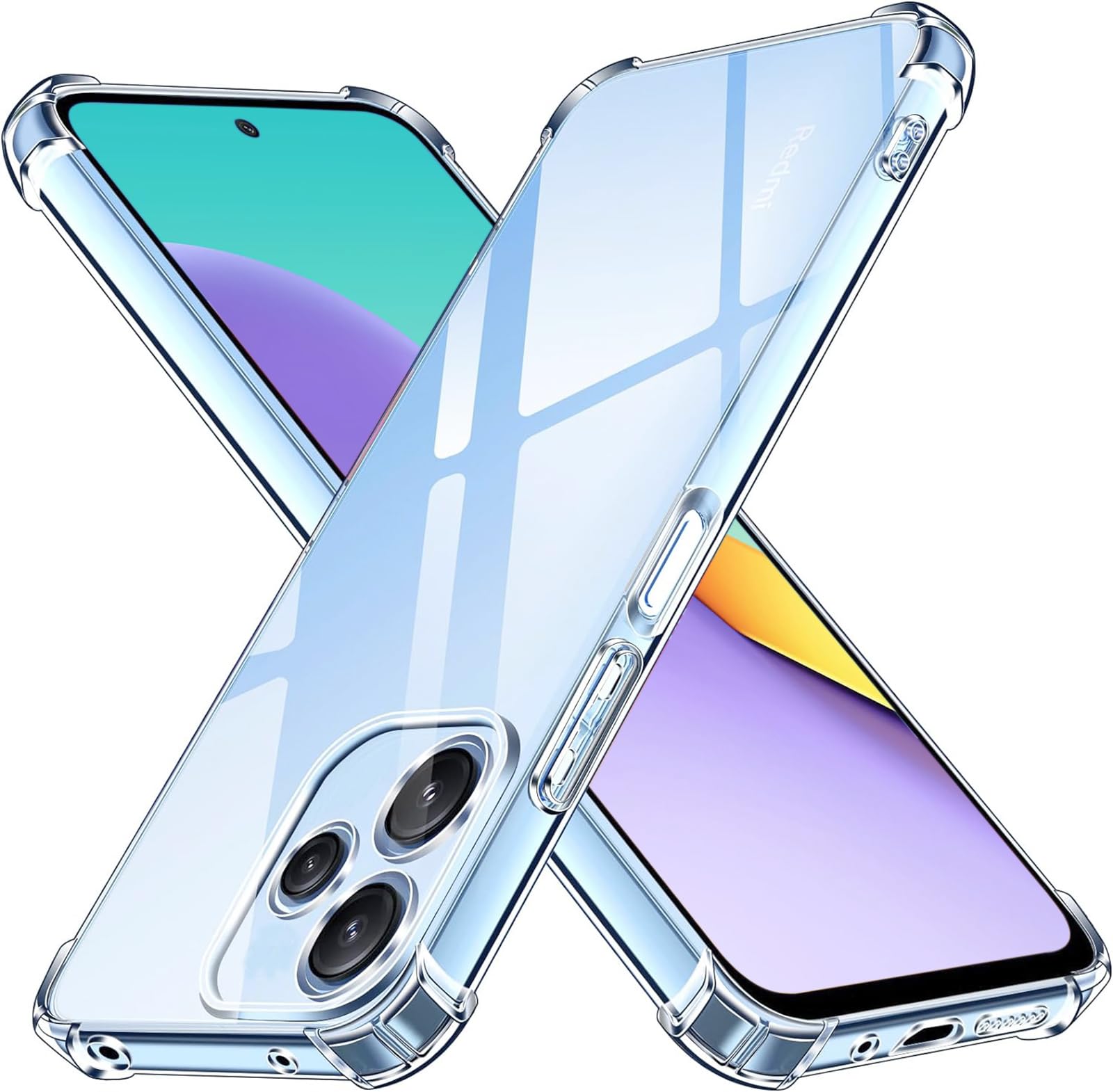 【送料無料】LAYJOY Xiaomi Redmi 12 5G ケース 耐衝撃 透明ソフトTPU 軽薄 カバー [ 四隅化保護 シリコン 軟性 全透明 ストラップホール付 衝撃吸収] レッドミ 12 5G スマホ ケース（クリア）